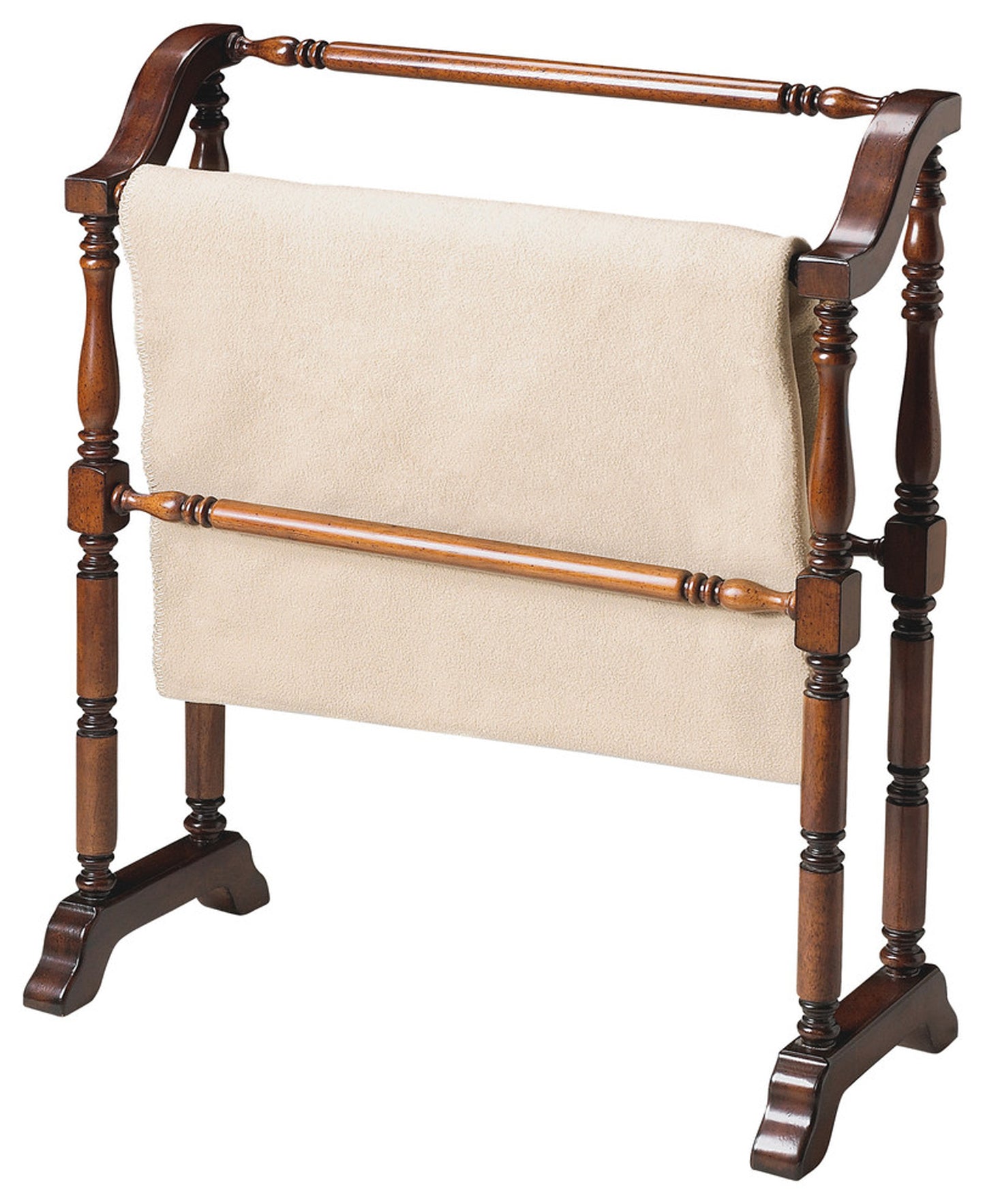 Butler Specialty Company Lillian 28 in. W Rectangular Wood 2 Rail Traditional Blanket Stand, Dark Brown
