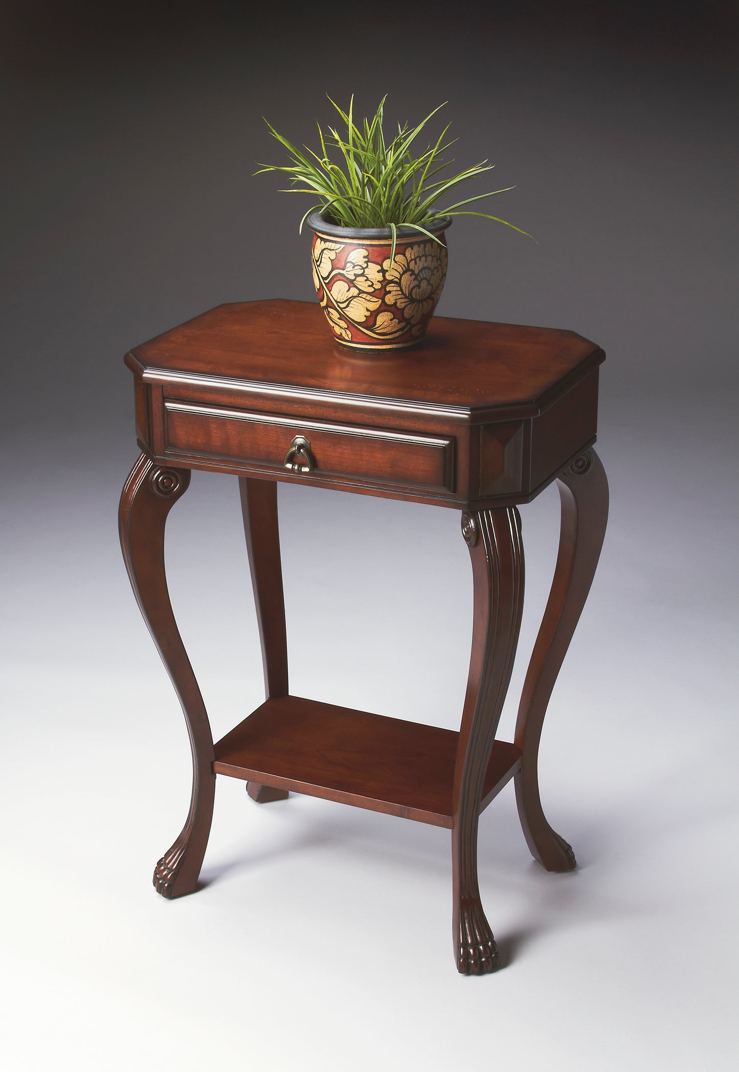 Butler Specialty Company Channing 22 in. W Rectangular Wood 1 Drawer Console Table with Lower Open Shelf, Dark Brown