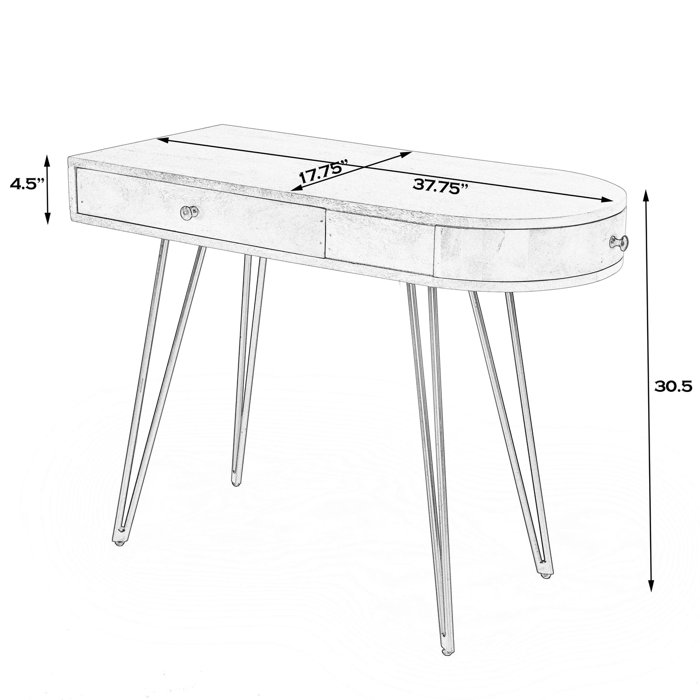Sebastopol Reversible 2 Drawer Writing Desk in Natural 5183025