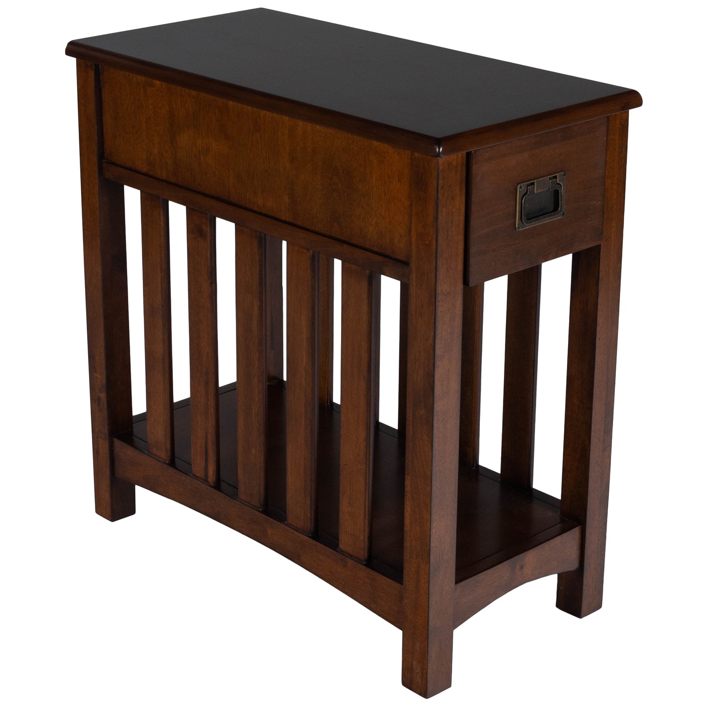 Butler Specialty Company Larina 16 in. W Rectangular Wood Shaker 1 Drawer Side Table with Lower Open Shelf, Dark Brown