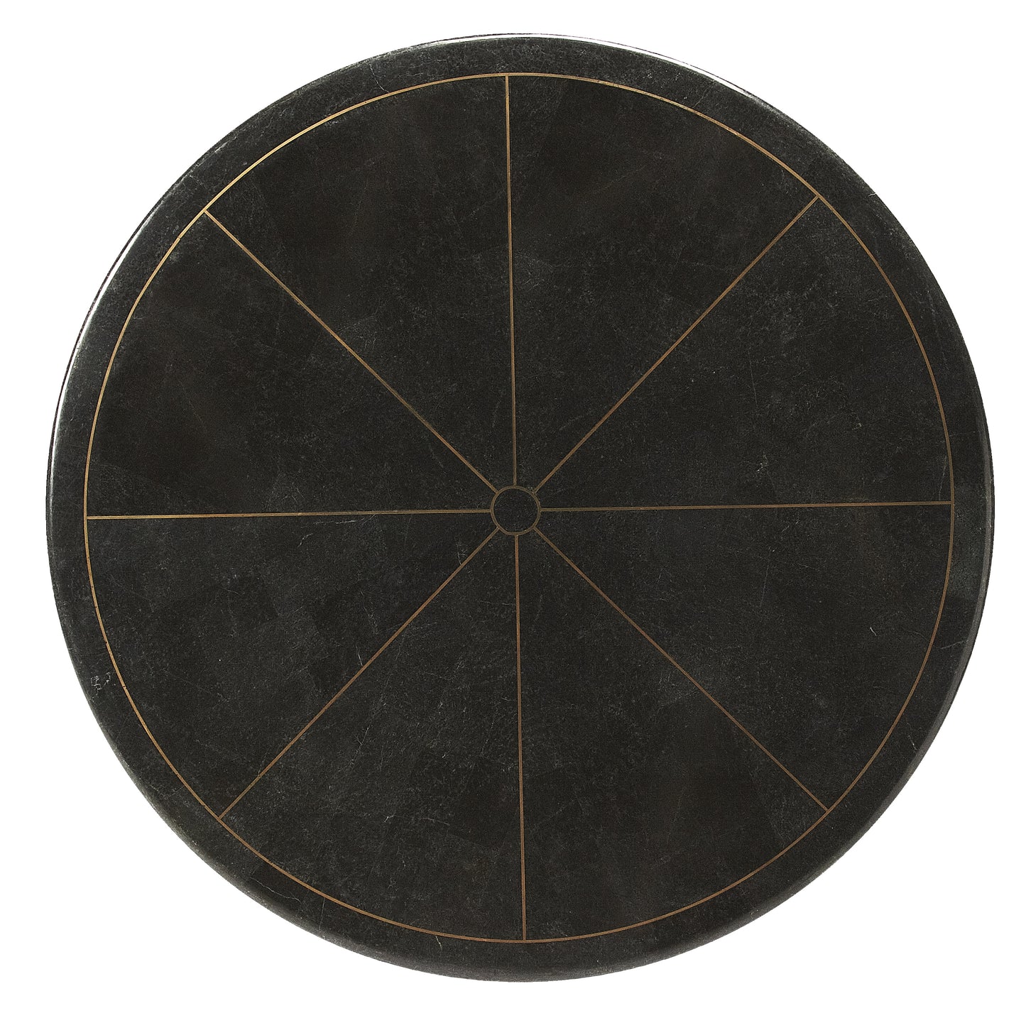 Fleming Fossil Stone & Metal Coffee Table in Black 5274025