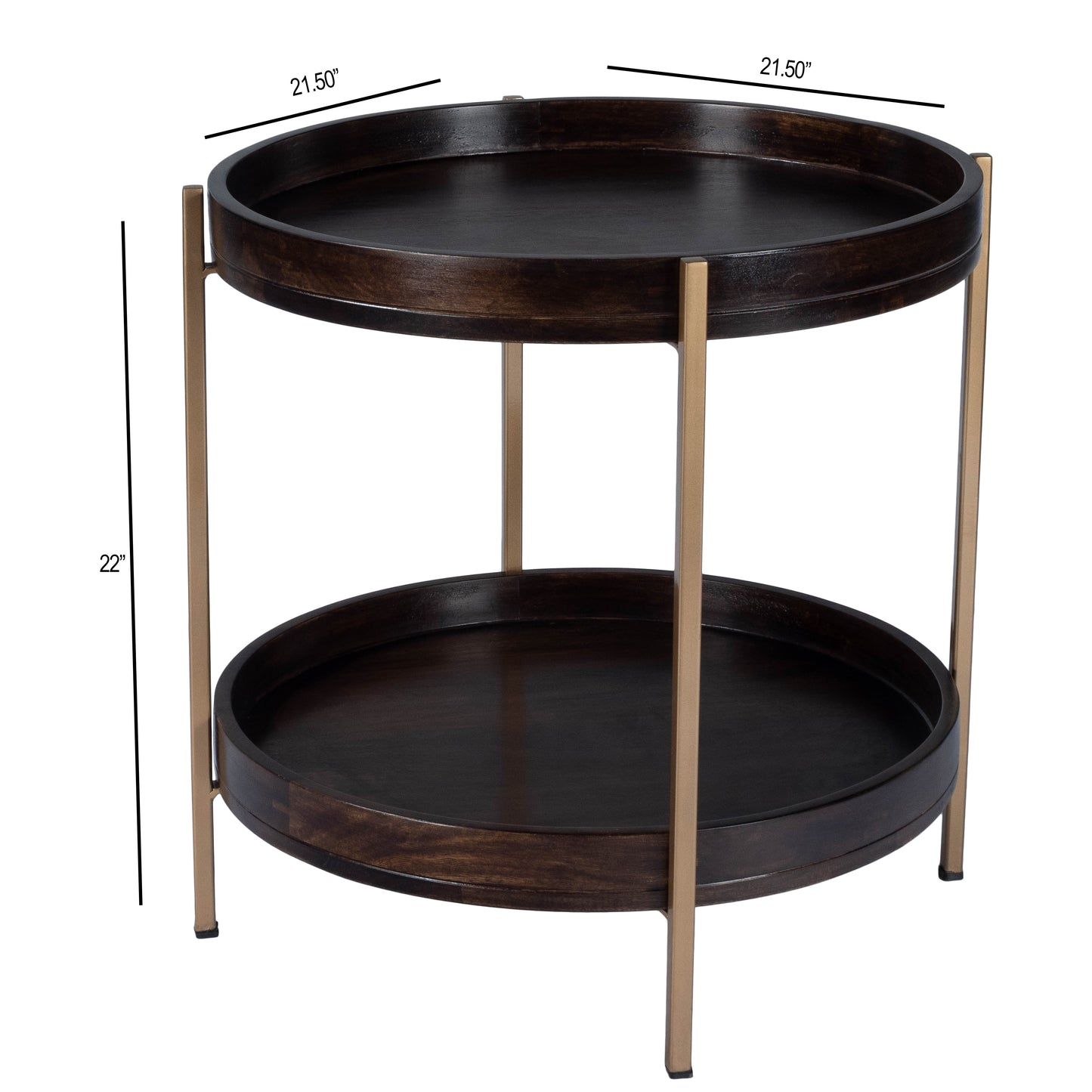 Damirra Wood & Metal Side Table in Dark Brown 5454140