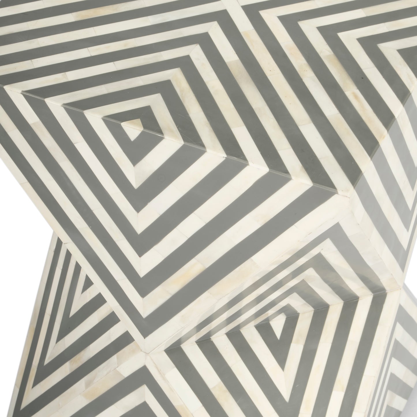 Butler Specialty Company Anais 14.25 in. W Square Bone Inlay Contemporary Side Table, Gray and White