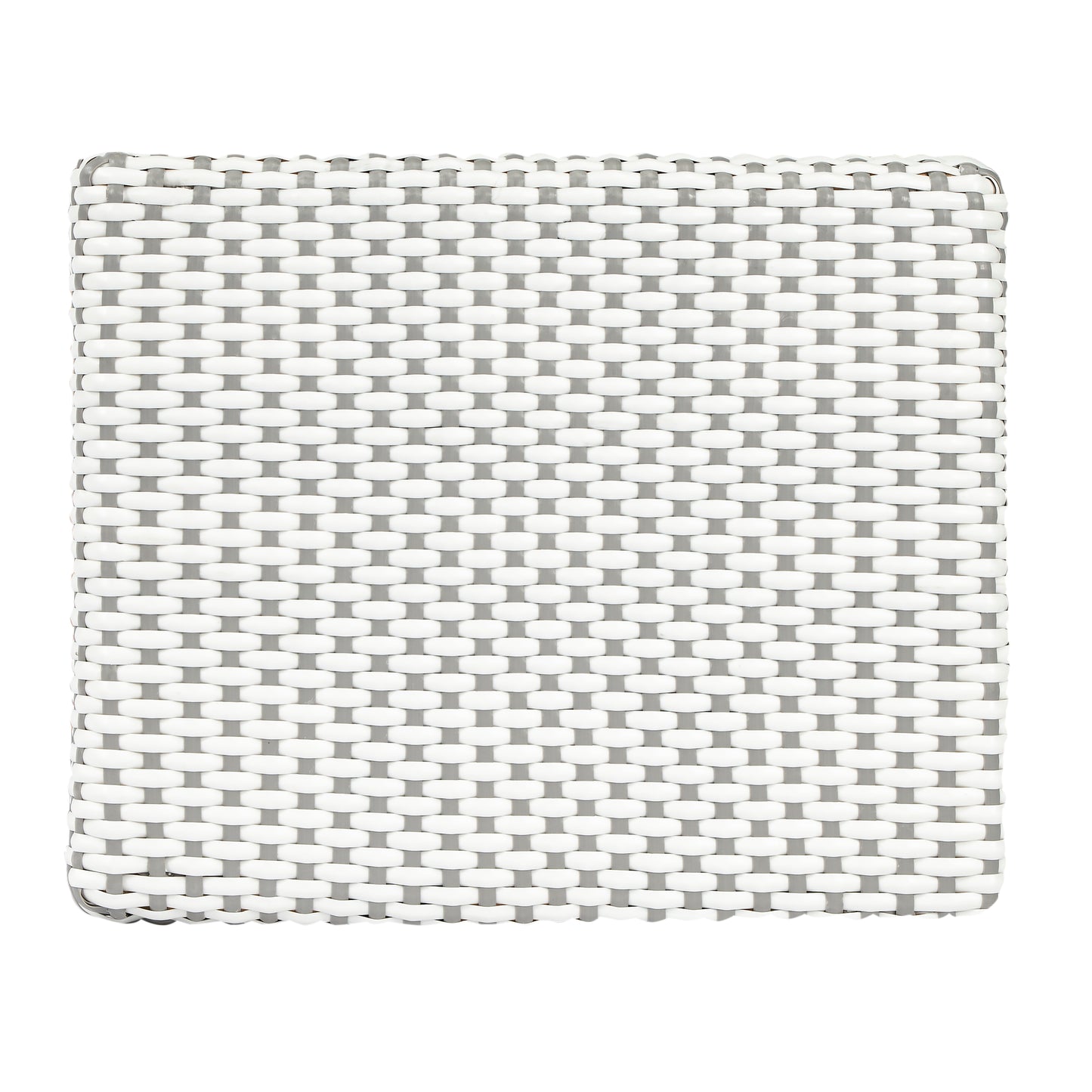 Butler Specialty Company Robias 24.5 in. Seat Height Rectangular Rattan Backless Counter Stool with Footrest, Gray and White Dot