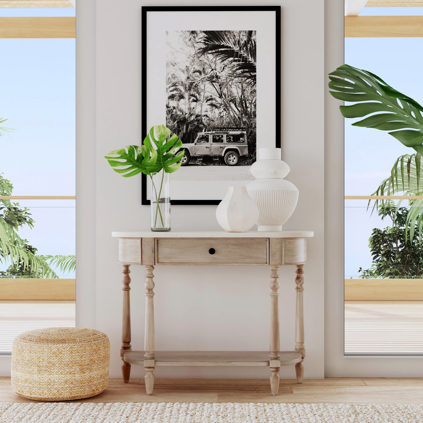 Danielle Marble 40" one- drawer Console Table in Tan/Beige 5517415