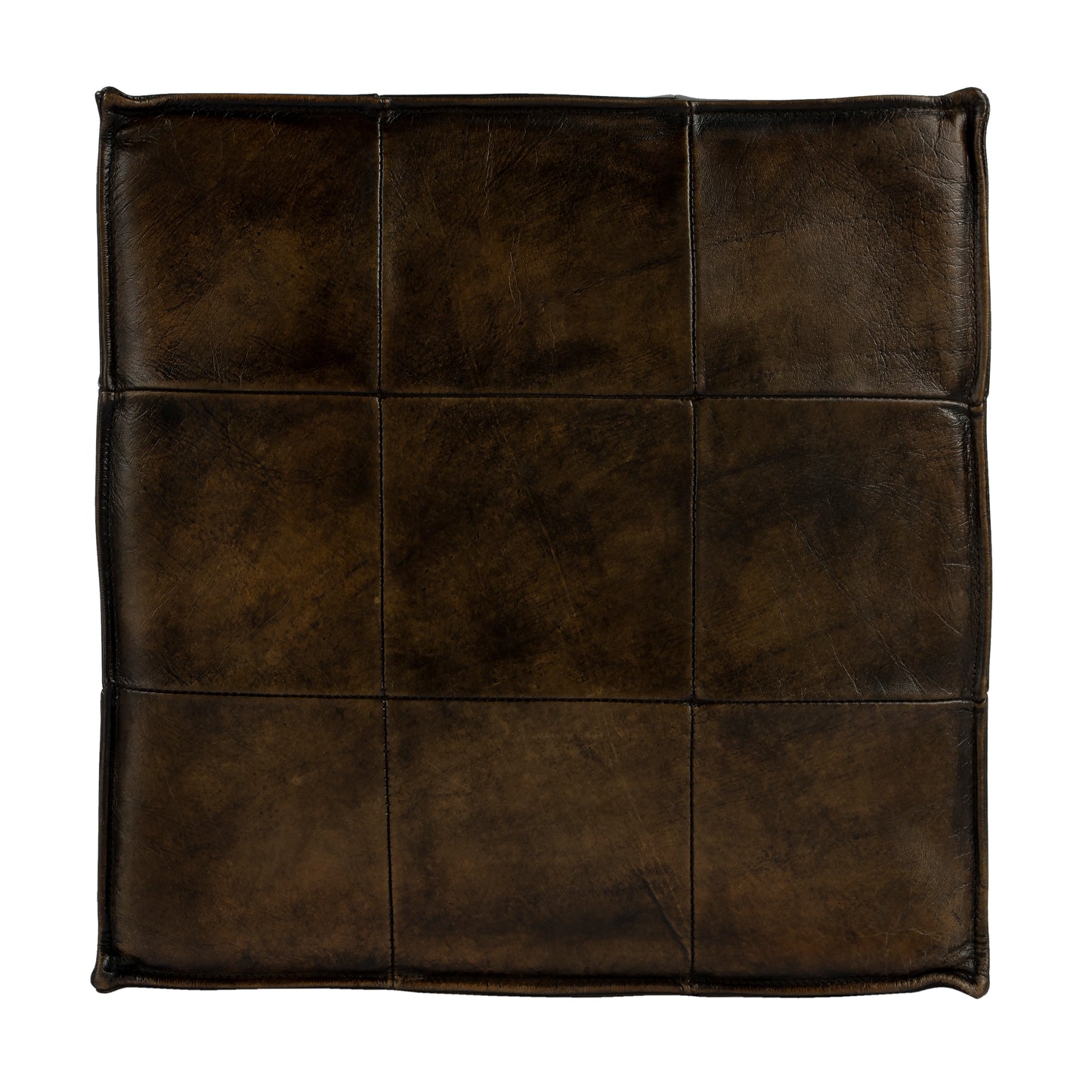 Butler Specialty Company Leon 18 in. W Square Leather Cube Ottoman, Dark Brown