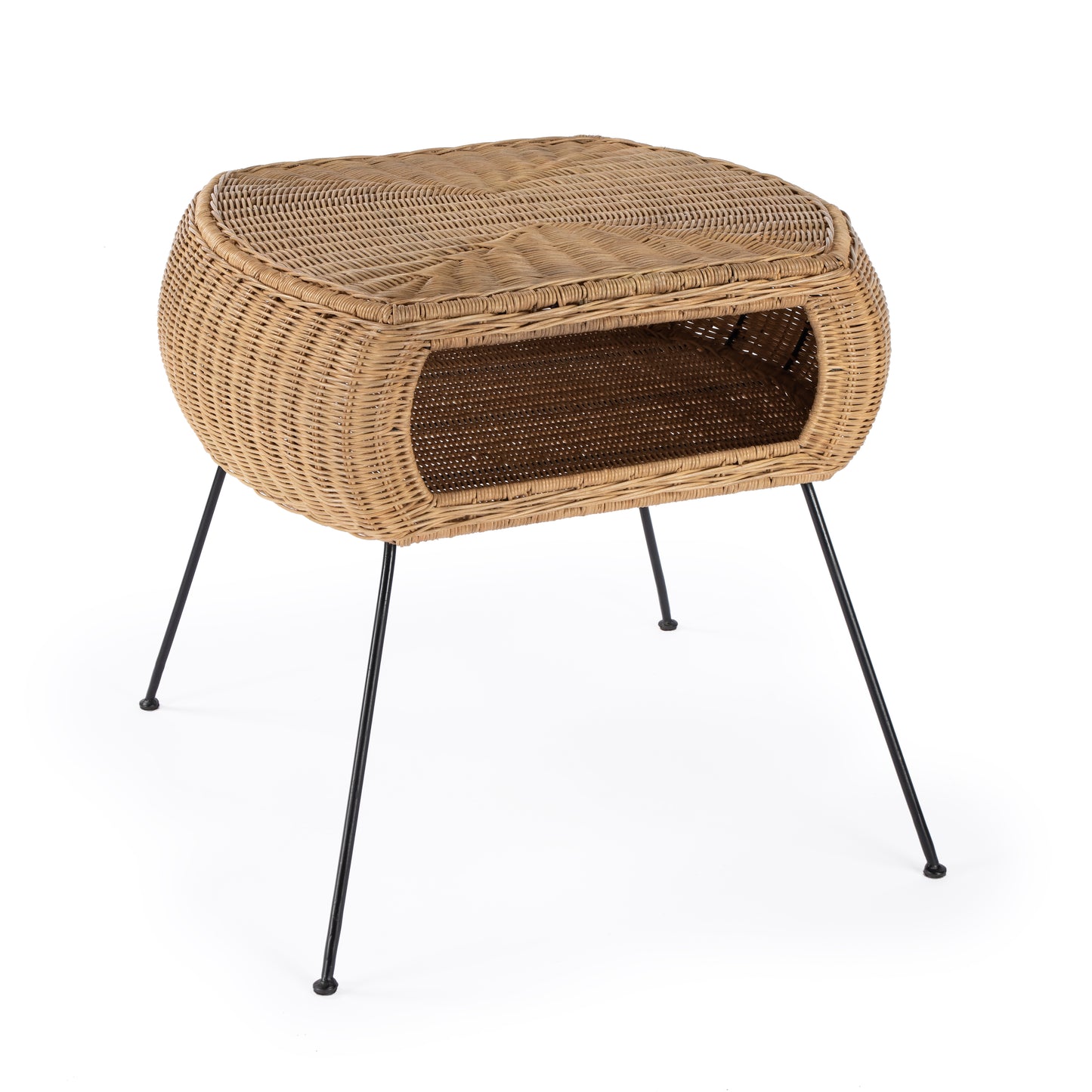 Butler Specialty Company Coralitta 24.25 in. W Rattan End Table, Light Brown
