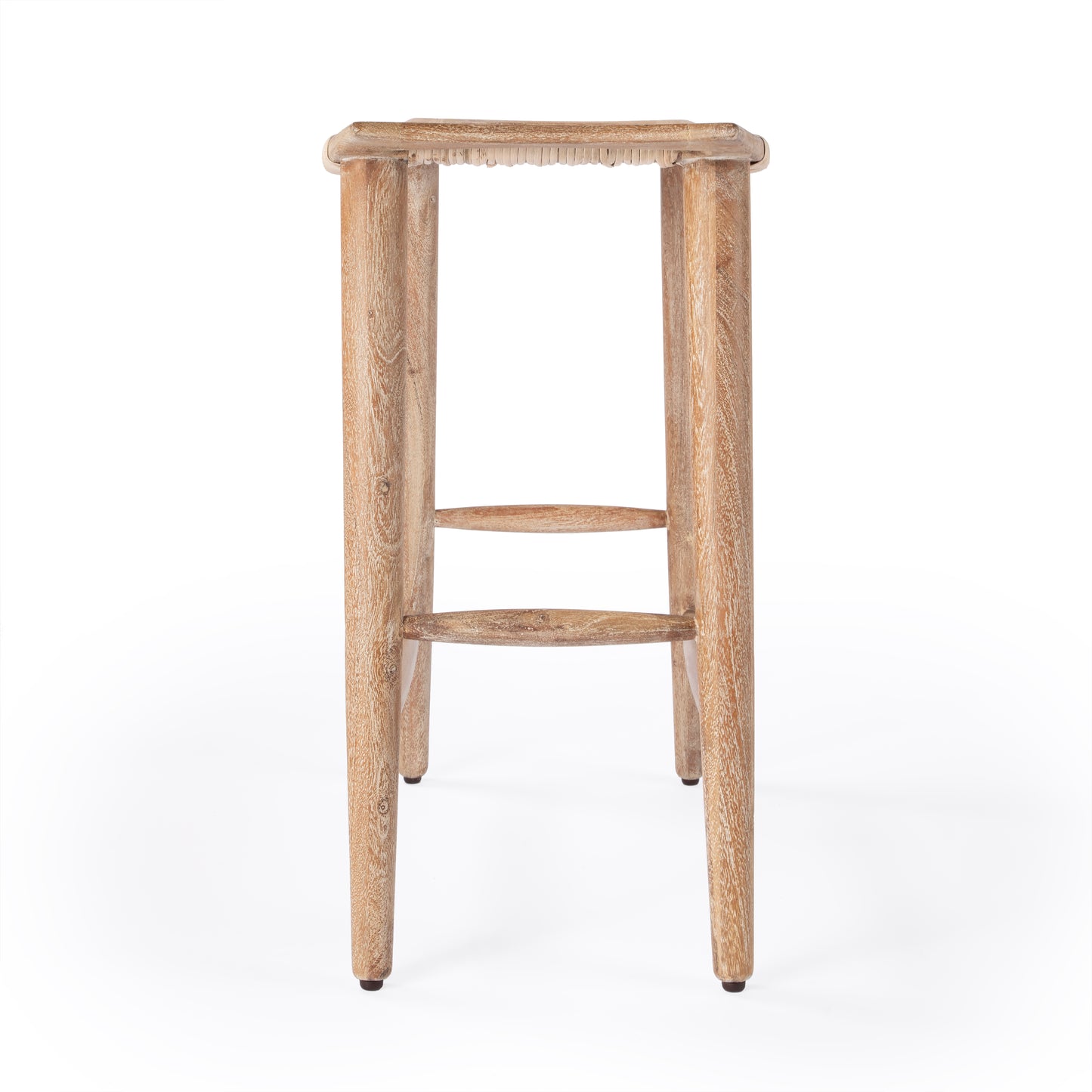 Tristan Natural Wood & Rattan 24.75" Counter Stool in Light Brown 5584312