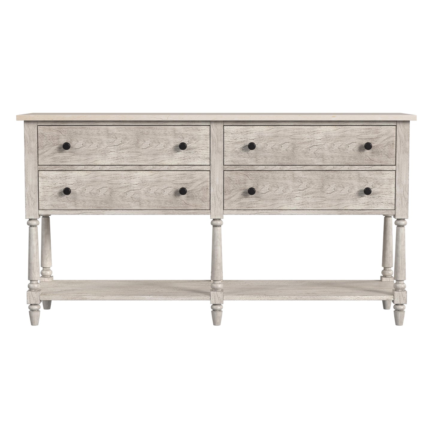 Danielle Marble 4 Drawer Sideboard with Storage in Gray 5645329
