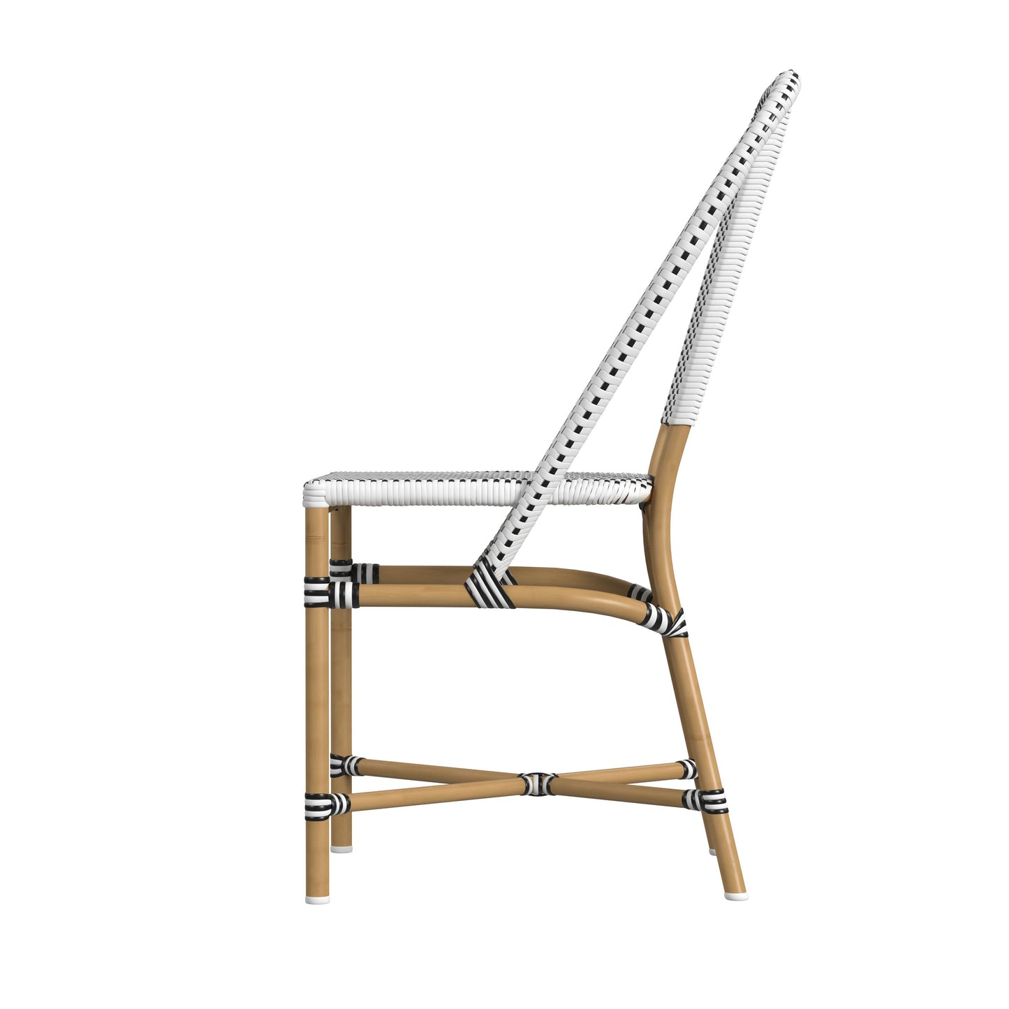 Tobias Outdoor Rattan Dining Chair in Black and White 5647434
