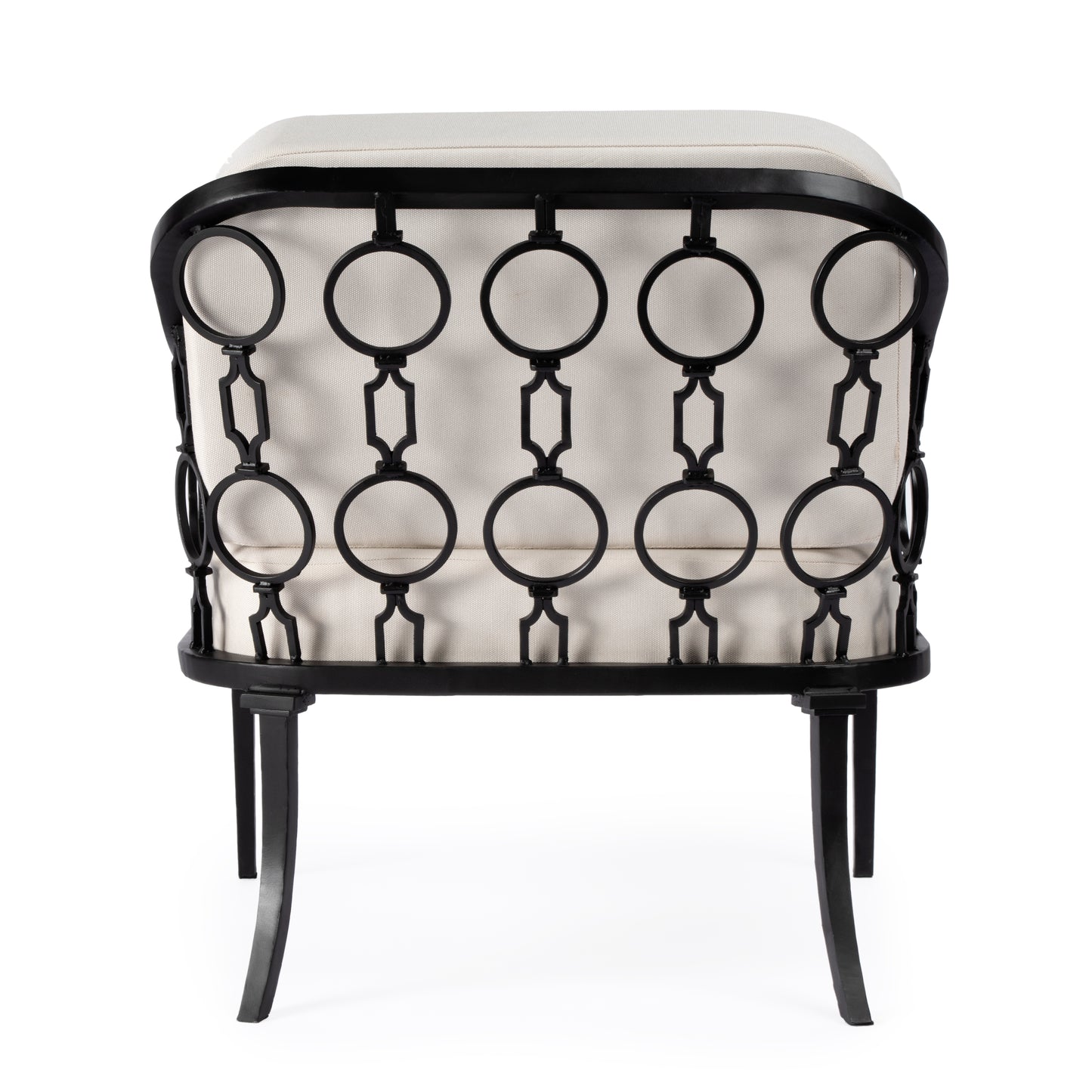 Butler Specialty Company Southport Outdoor 26 in. W Iron Upholstered Lounge Chair, Black