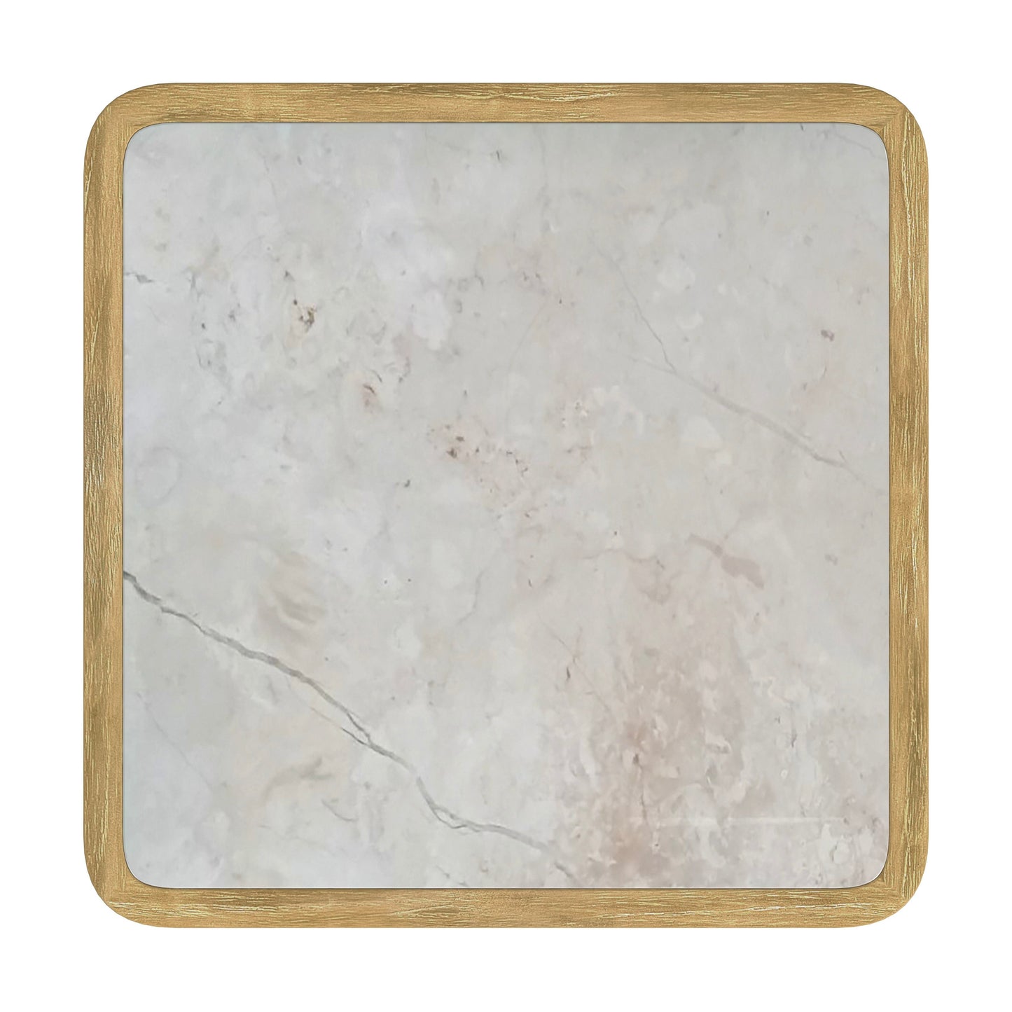 Butler Specialty Company Monhegan Outdoor 25.25 in. W Teak and Marble End Table, Light Brown