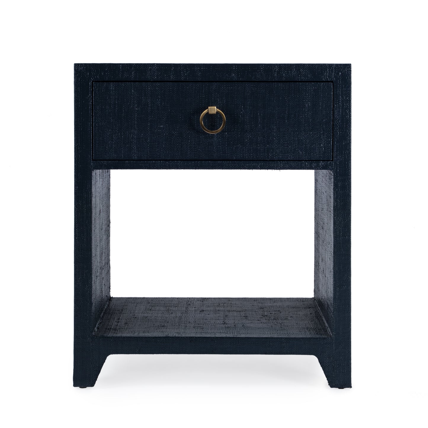 Bar Harbor Raffia 1 Drawer Nightstand in Navy Blue 5669410