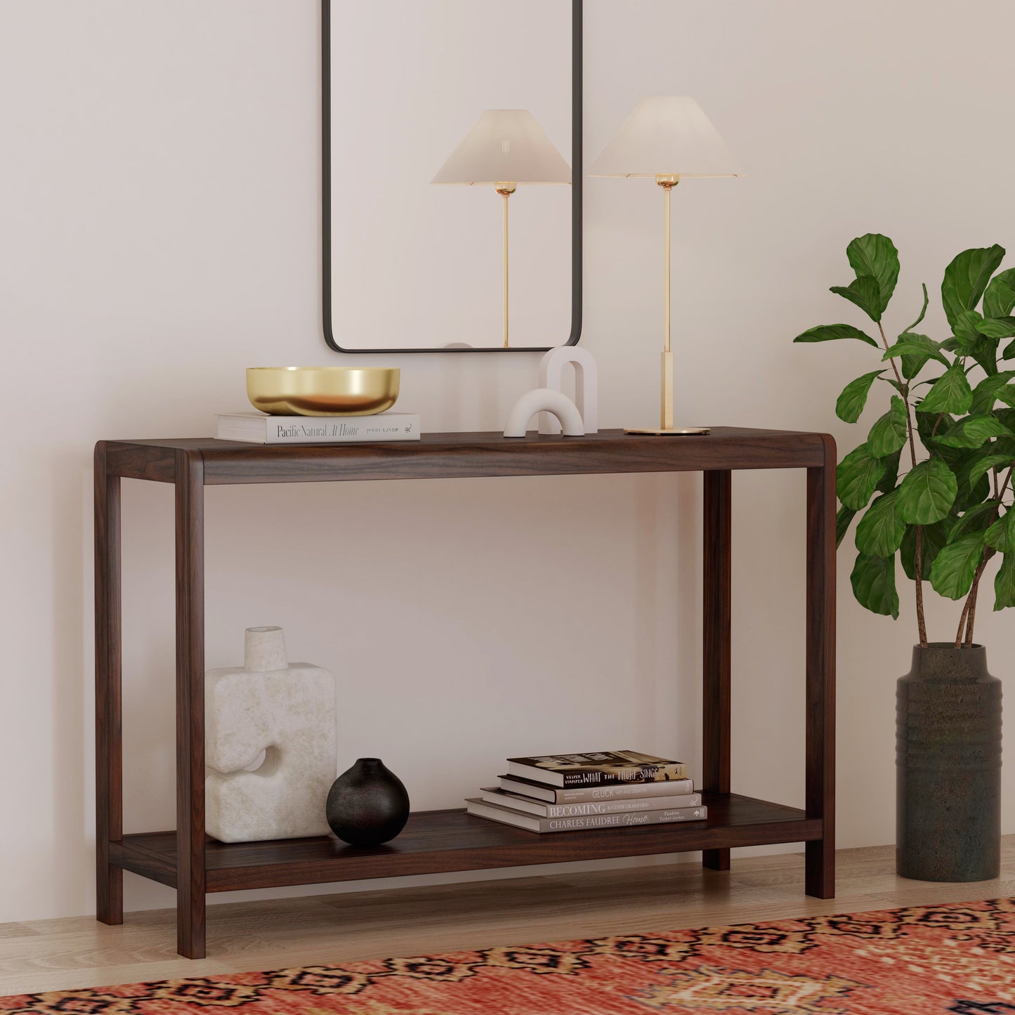 Hanover 48" Walnut Console Table in Dark Brown 5680188