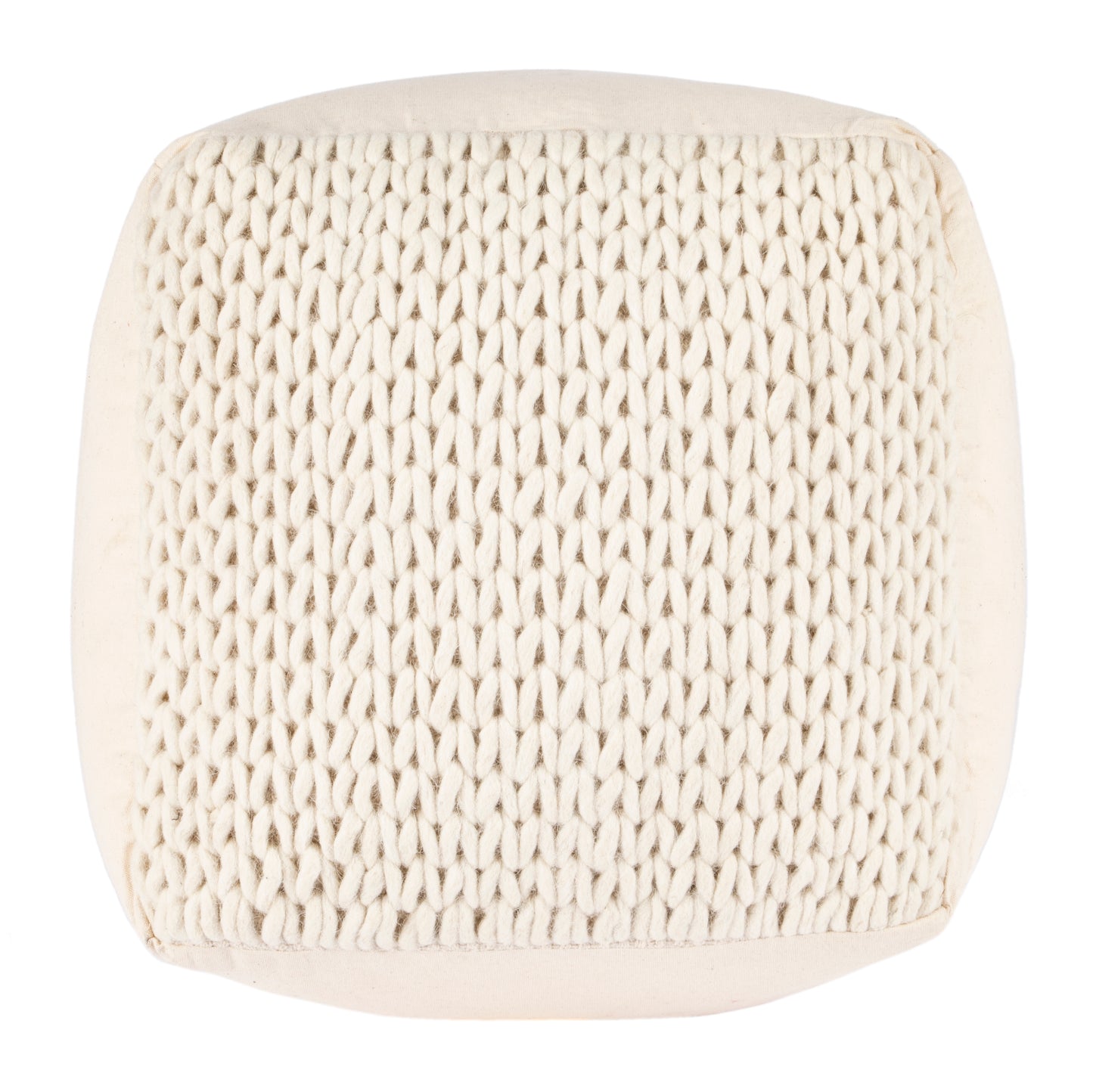 Butler Specialty Company Fernandos 20 in. W Square Woven Pouffe, Cream, Ivory