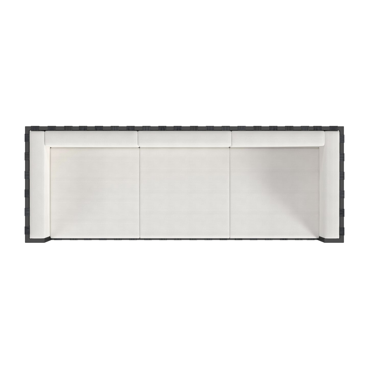 Butler Specialty Company Norway Outdoor 76.5 in. W Rectangular Upholstered and Metal Patio Sofa with Cushions, Black and White