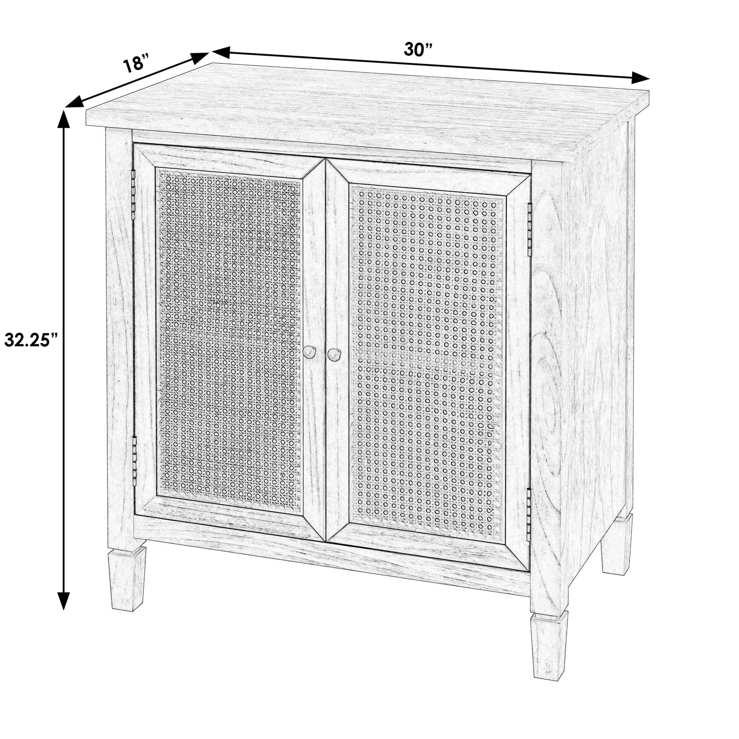 Flagstaff 2-Door Cane Cabinet in Natural 5725449