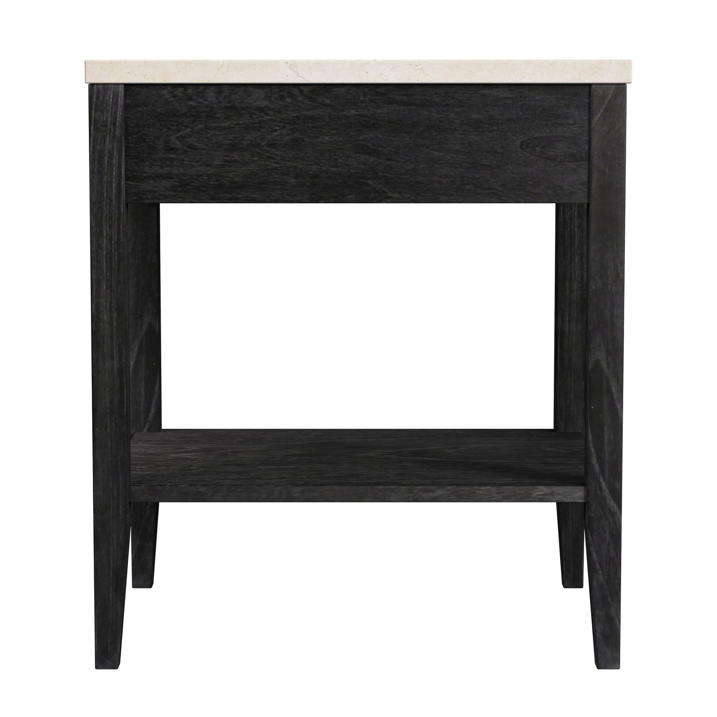 Mayfair 1 Drawer Wood and Marble Nightstand in Black 5751432