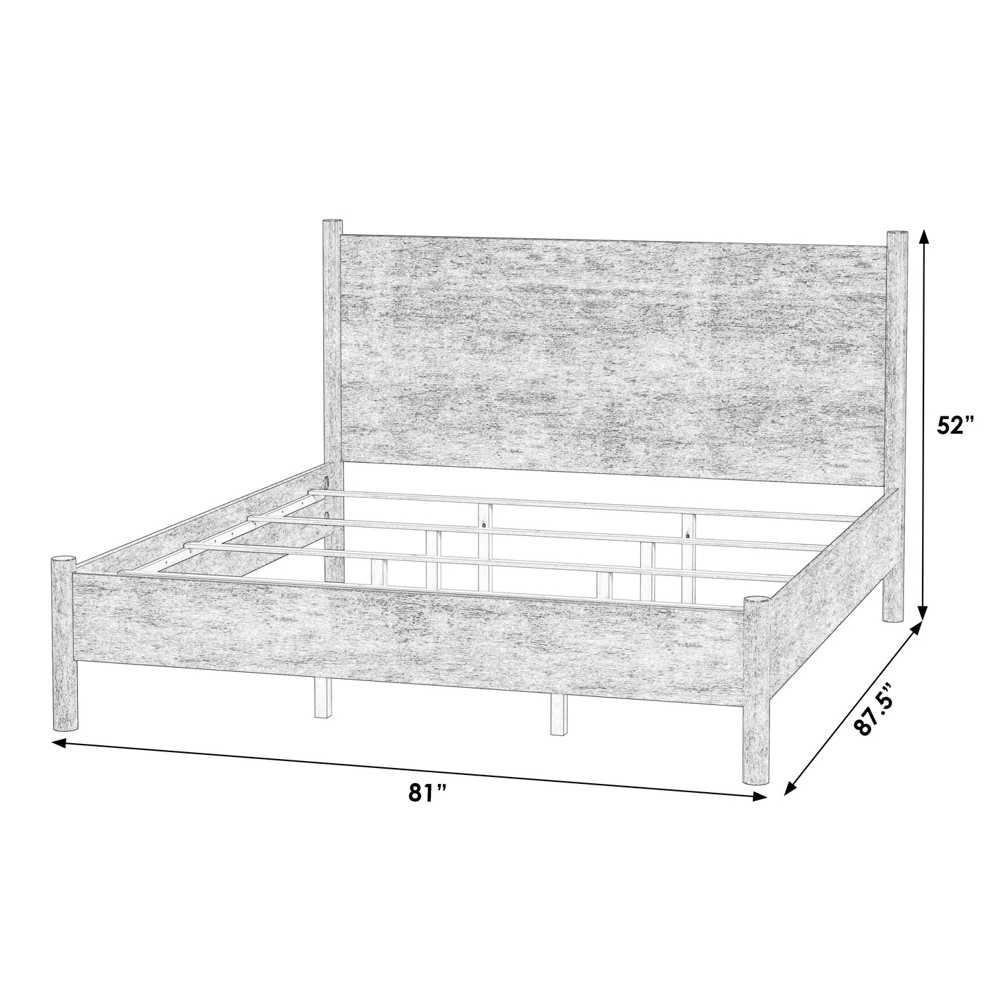 Butler Specialty Company Lennon Rounded Leg Platform King Bed, Light Brown