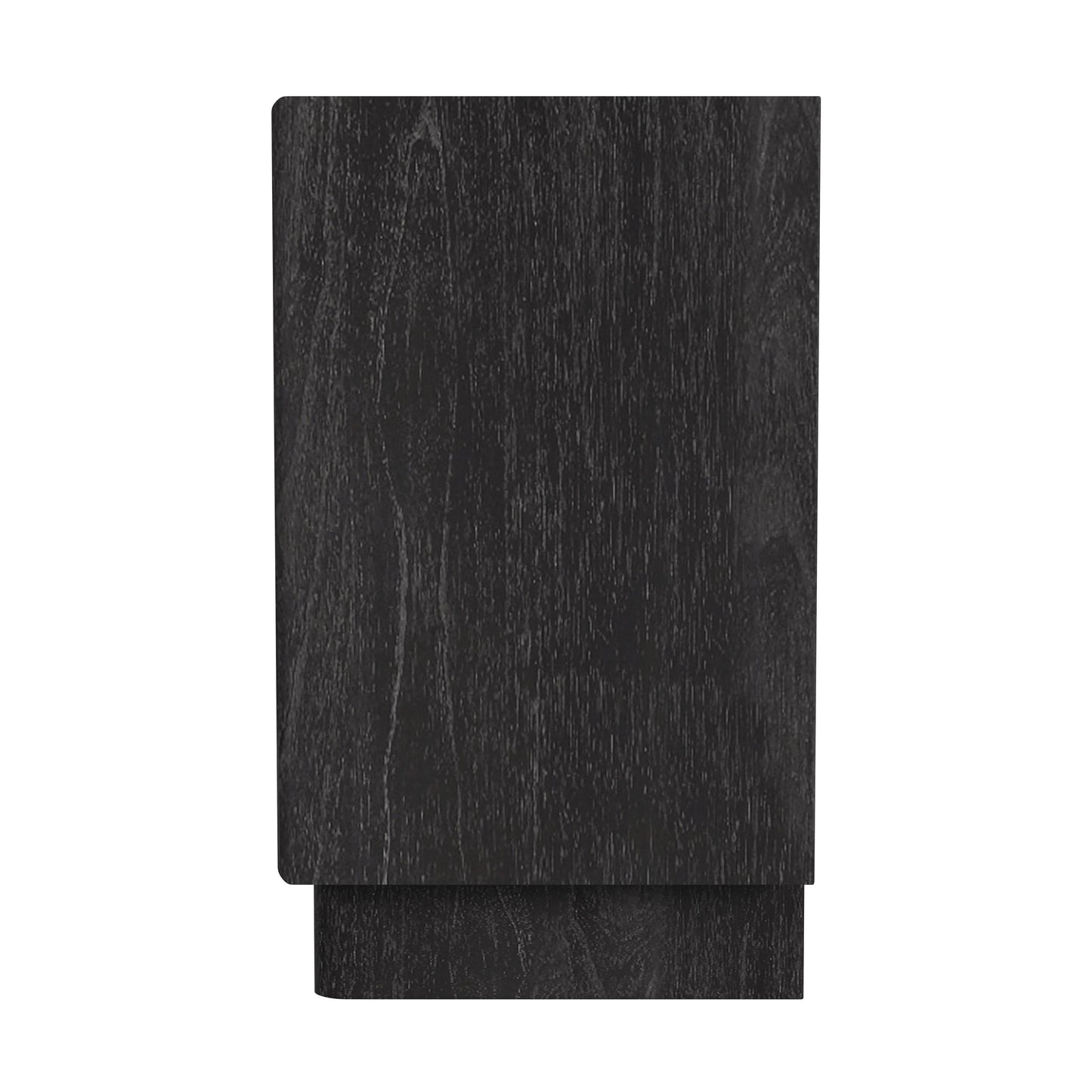 Halmstad Wood Panel 2 Drawer Nightstand in Black 5768432