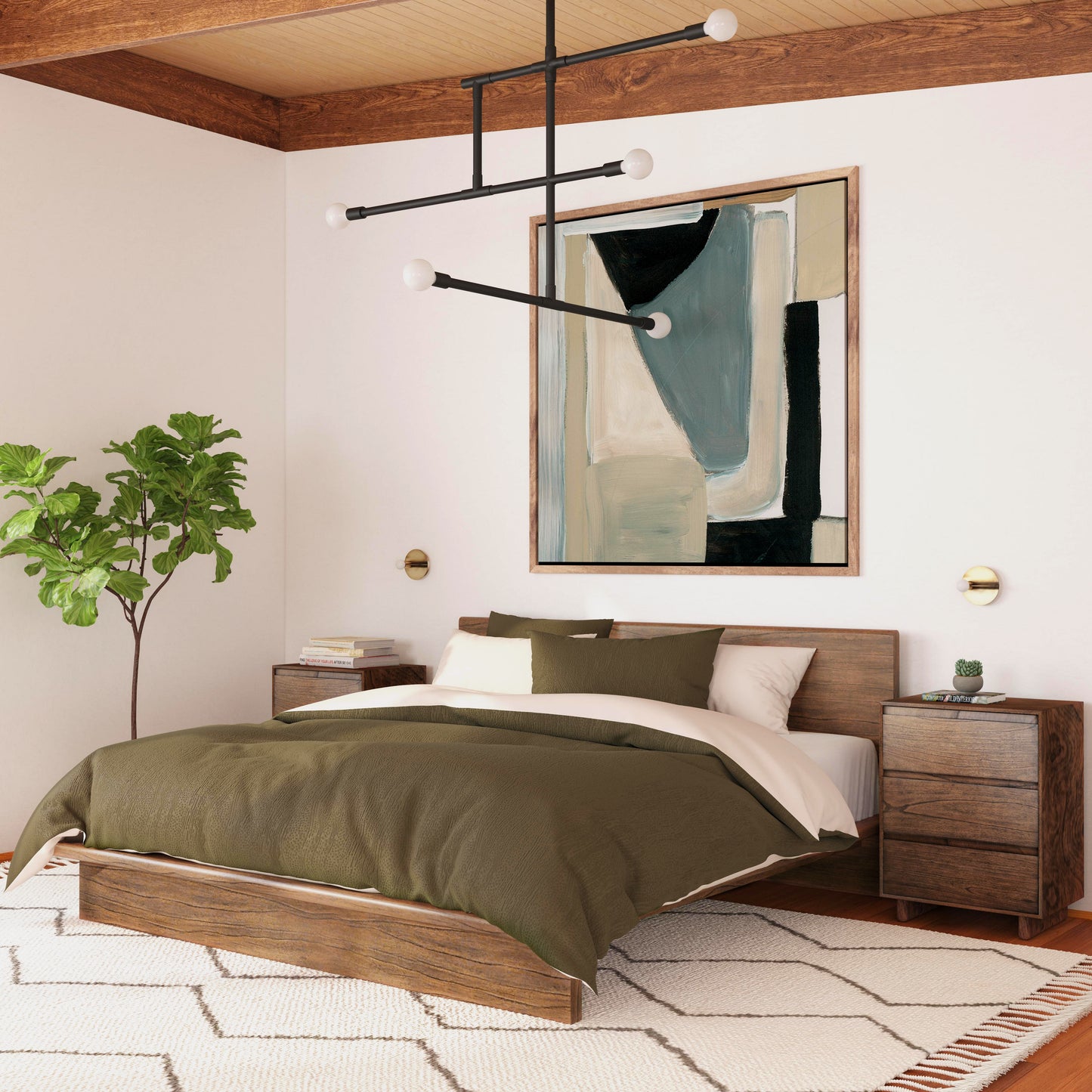 Halmstad Wood Platform King Bed in Brown 5769188