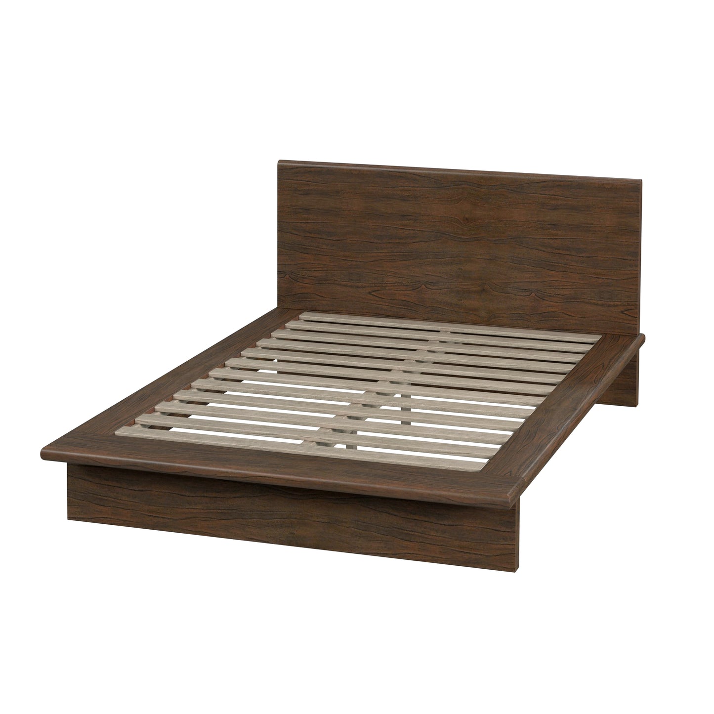 Halmstad Wood Platform Queen Bed in Brown 5770188
