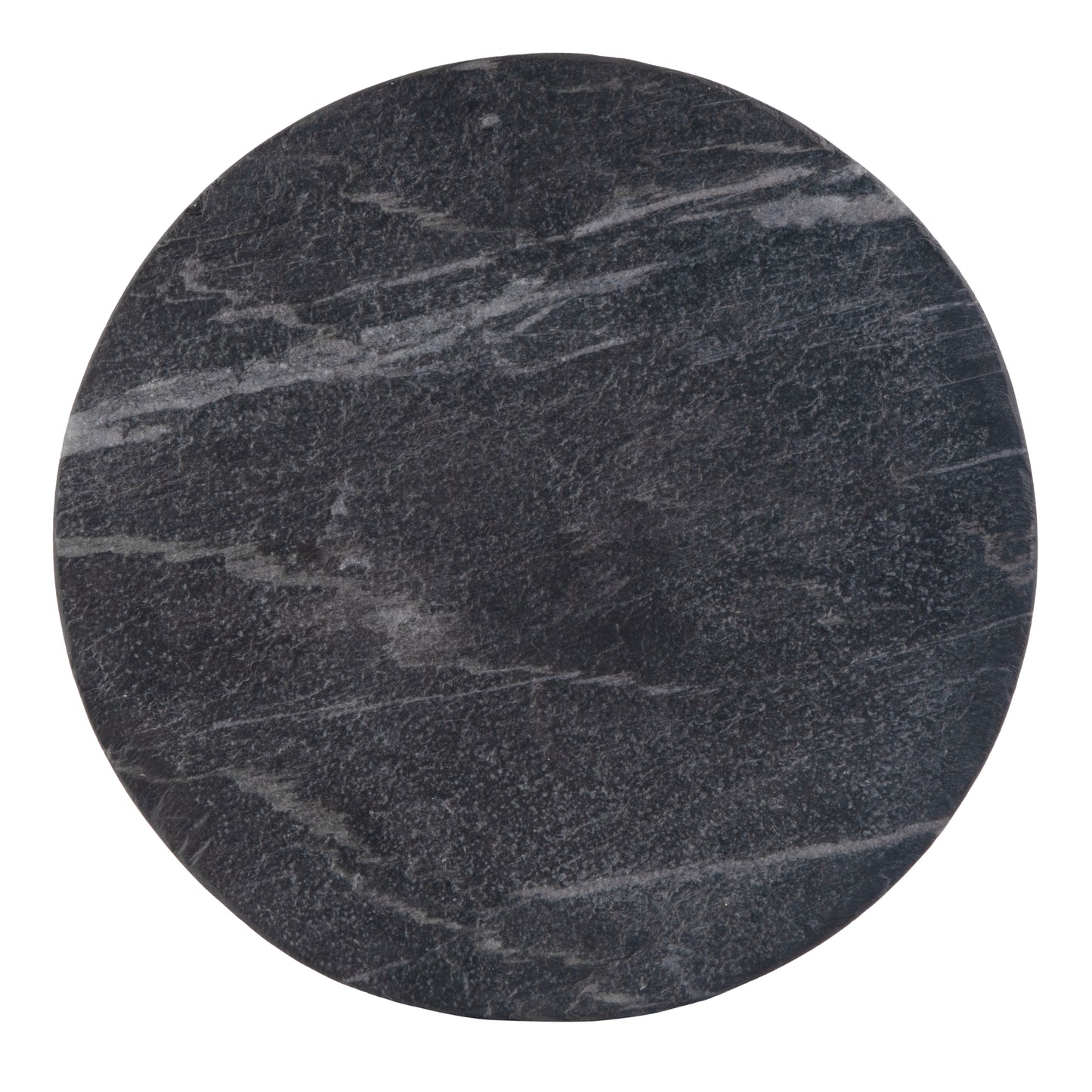 Butler Specialty Company Sylvester 15 in. W Round Marble and Wood Side Table, Gray and White