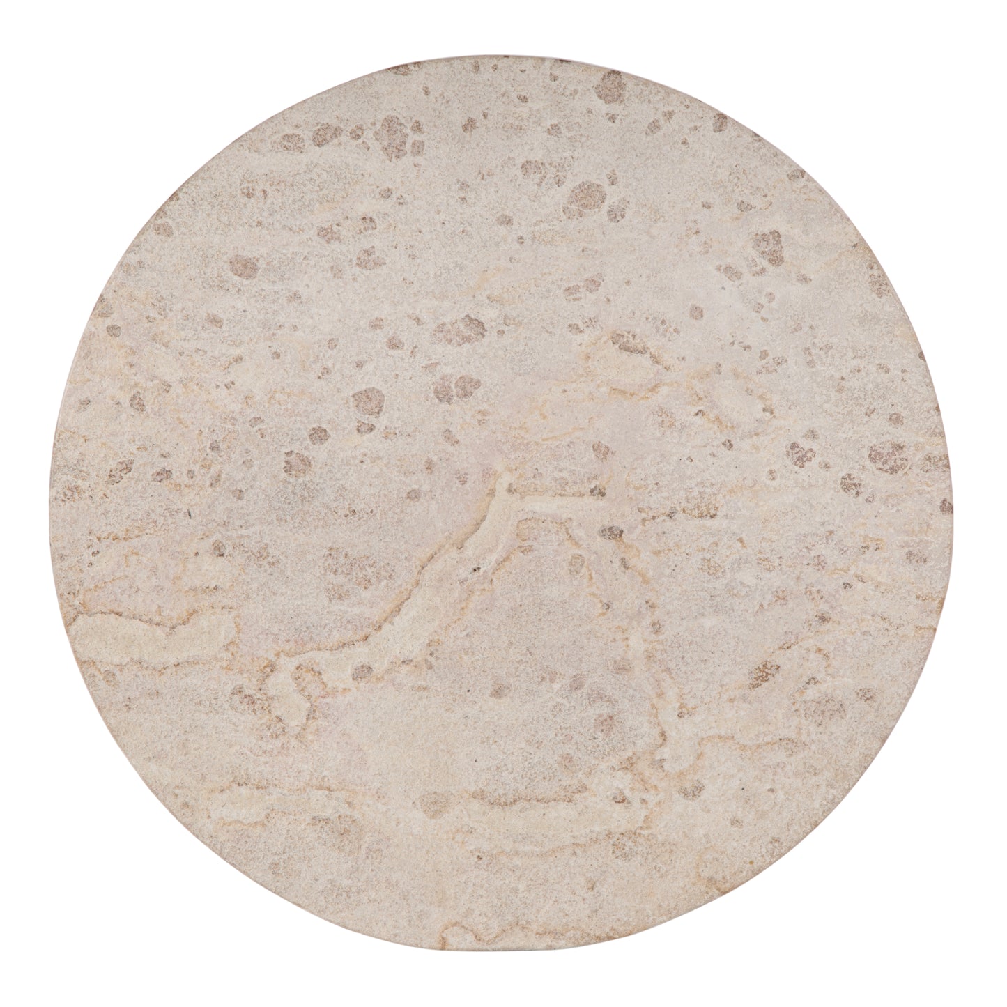 Butler Specialty Company Lucia 19 in. W Round Marble and Iron Pedestal Side Table, White
