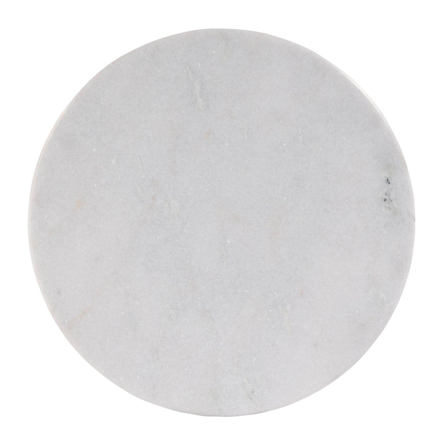 Butler Specialty Company Ada 12 in. W Round Marble and Metal Side Table, Black and White