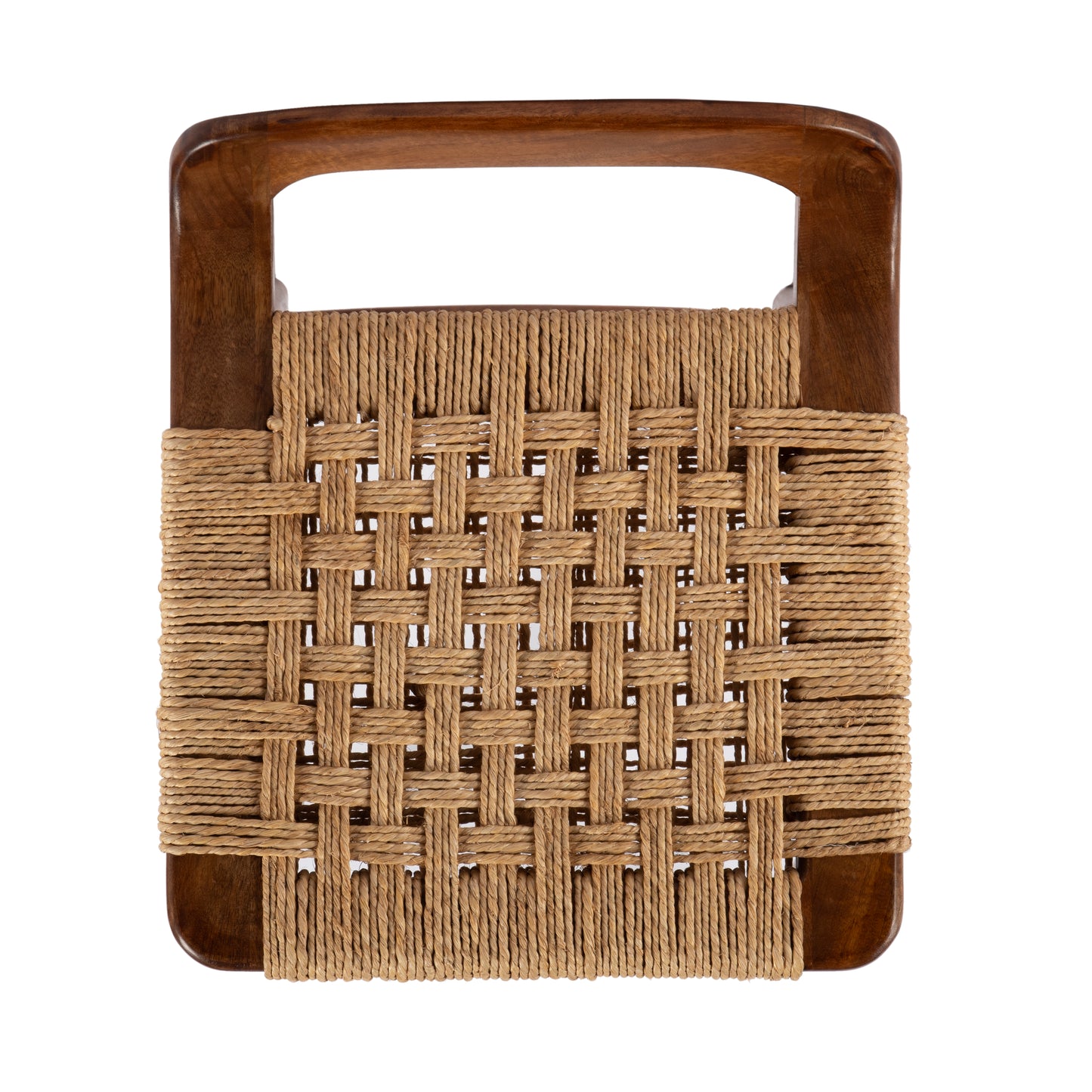 Butler Specialty Company Luna 30 in. Seat Height Wood and Jute Woven Low Back Bar Stool, Brown