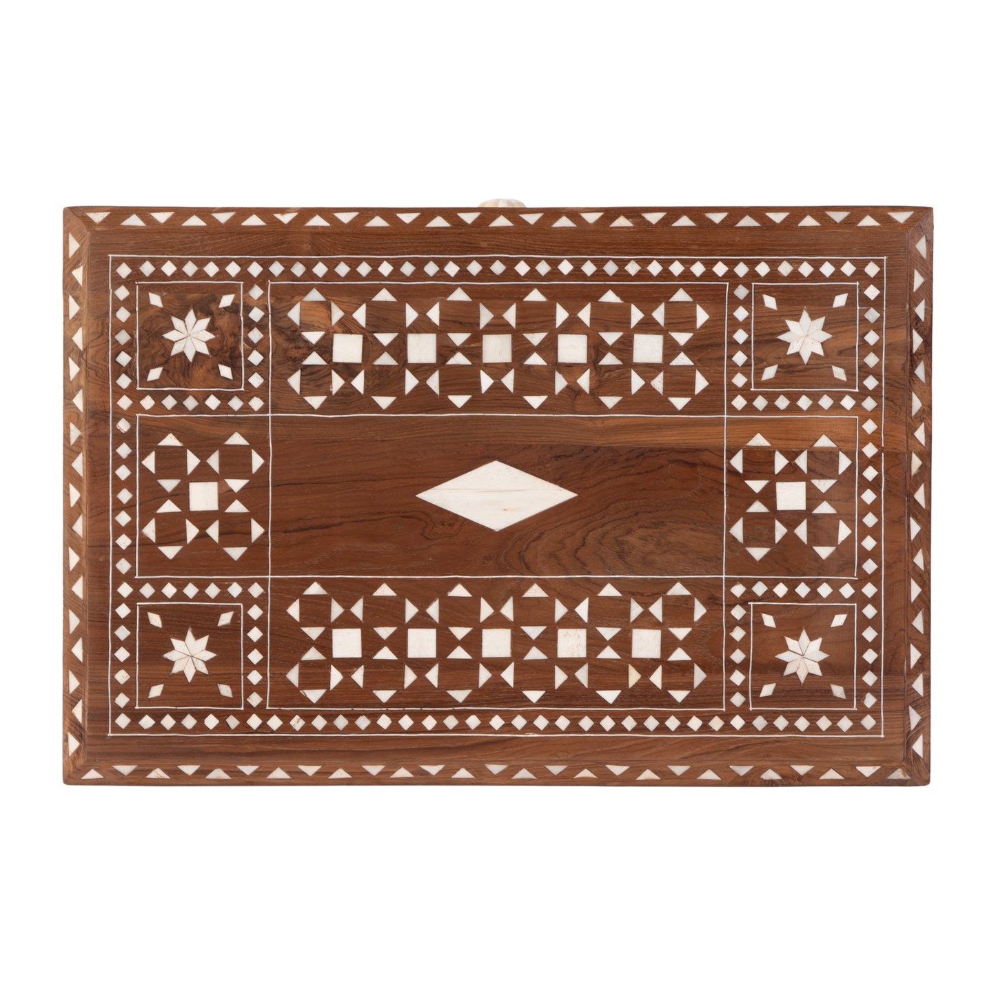 Butler Specialty Company Rashmi 21 in. W Rectangular Teak & Bone 1 Drawer End Table, Brown