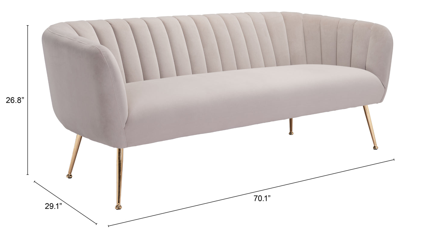Deco Sofa with Gold Accents