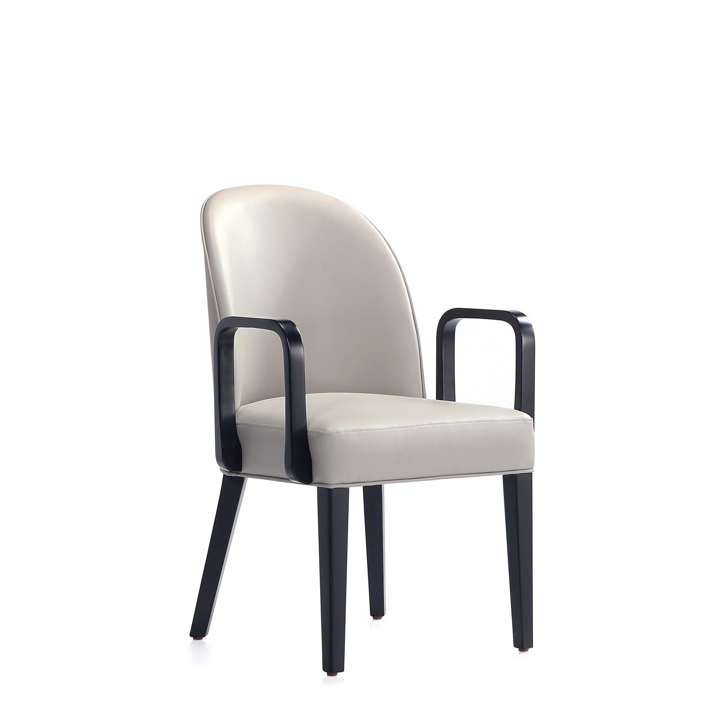 Manhattan Comfort Hillman Modern Leatherette and Velvet Upholstered Dining Side and Arm Chairs in Light Grey - Set of 8 6-DC087-LG