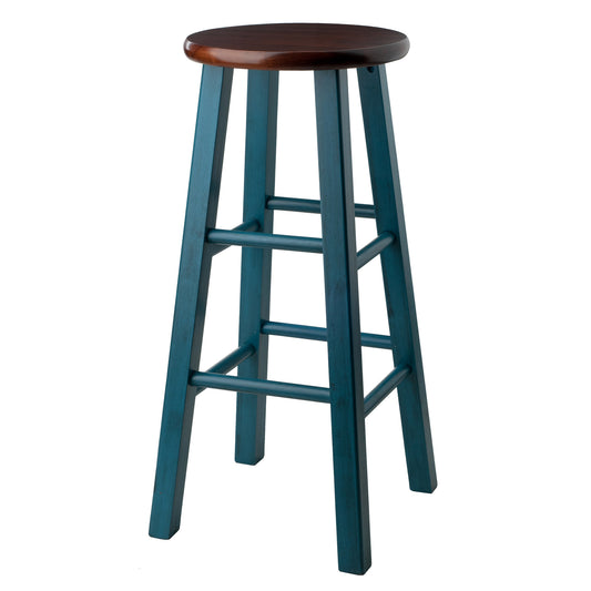 Ivy Bar Stool, Rustic Teal and Walnut