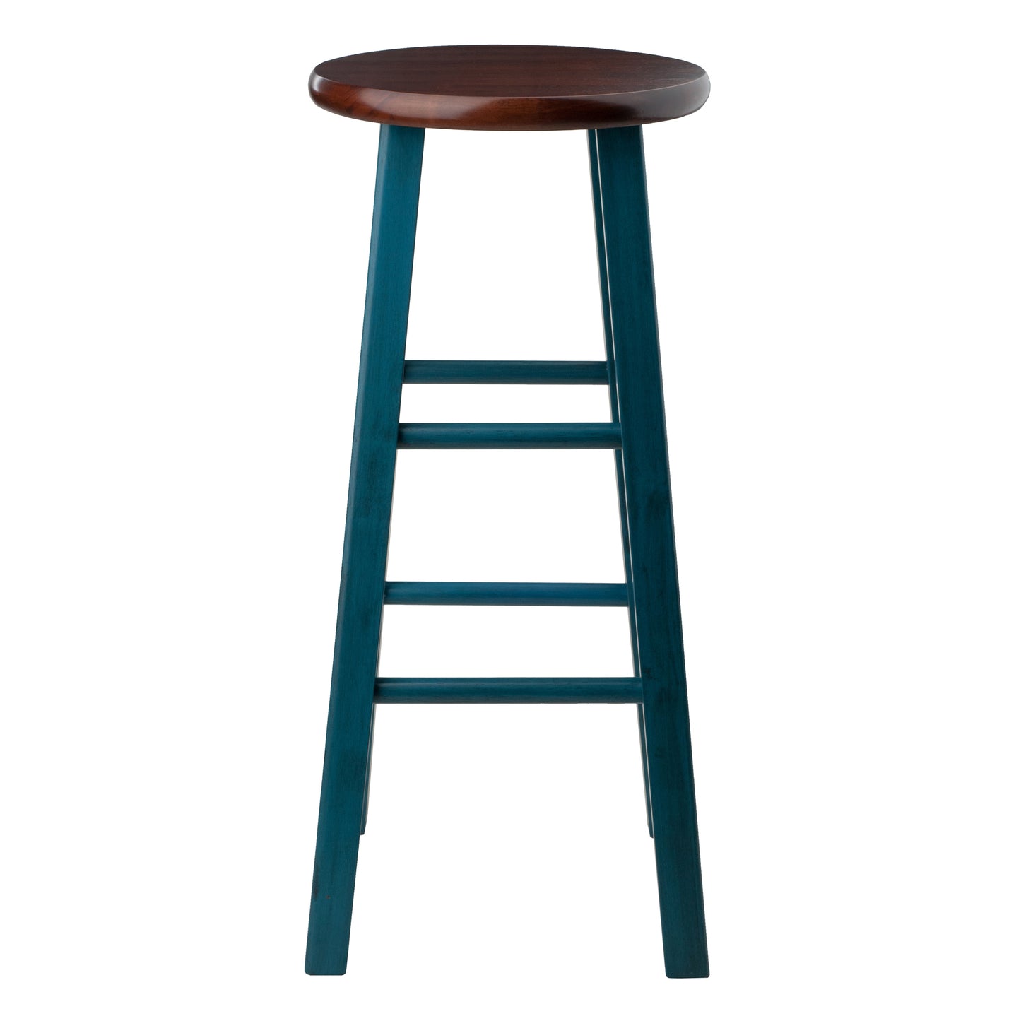 Ivy Bar Stool, Rustic Teal and Walnut