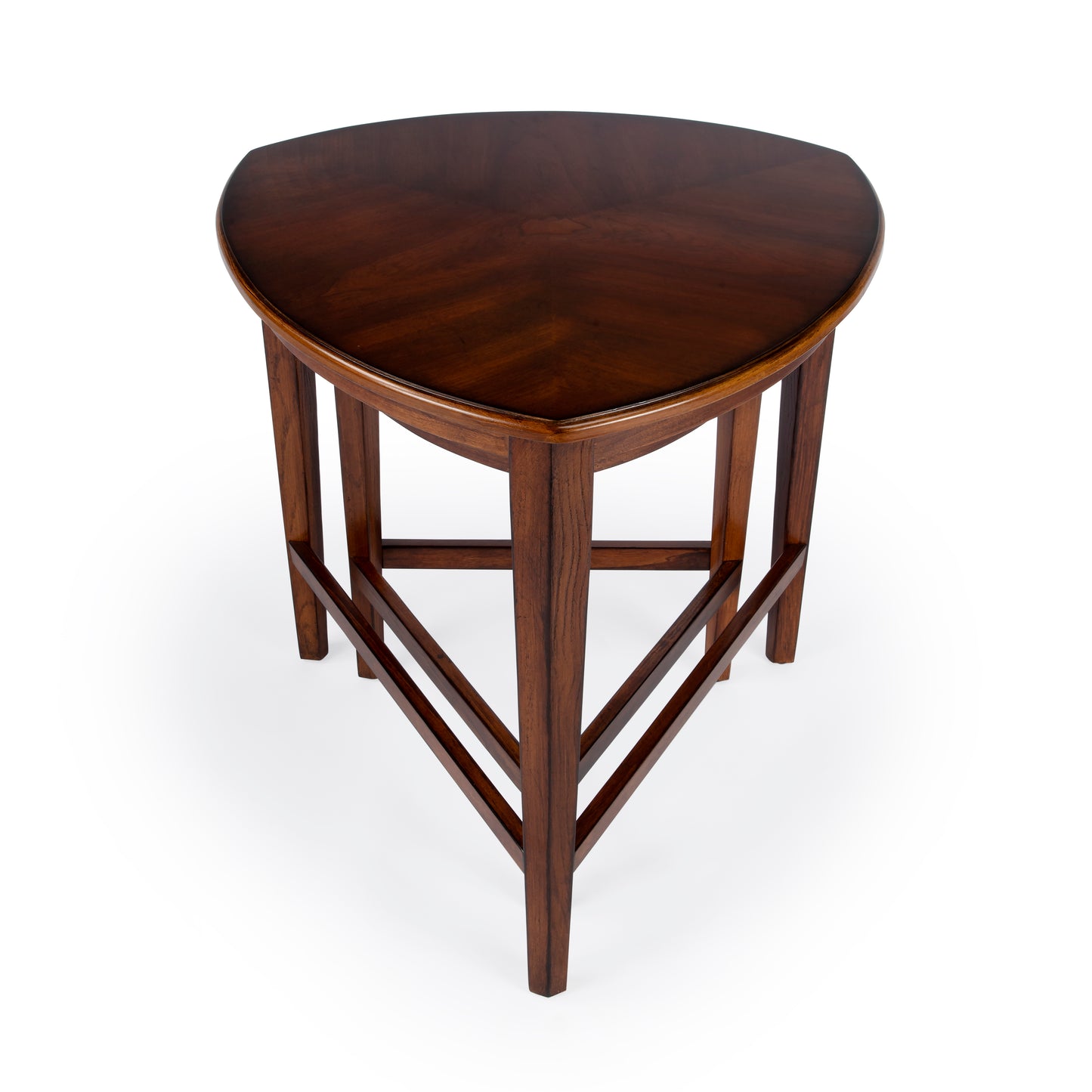 Butler Specialty Company Finnegan Triangle Shaped Wood Set of 2 Nesting Tables, Medium Brown