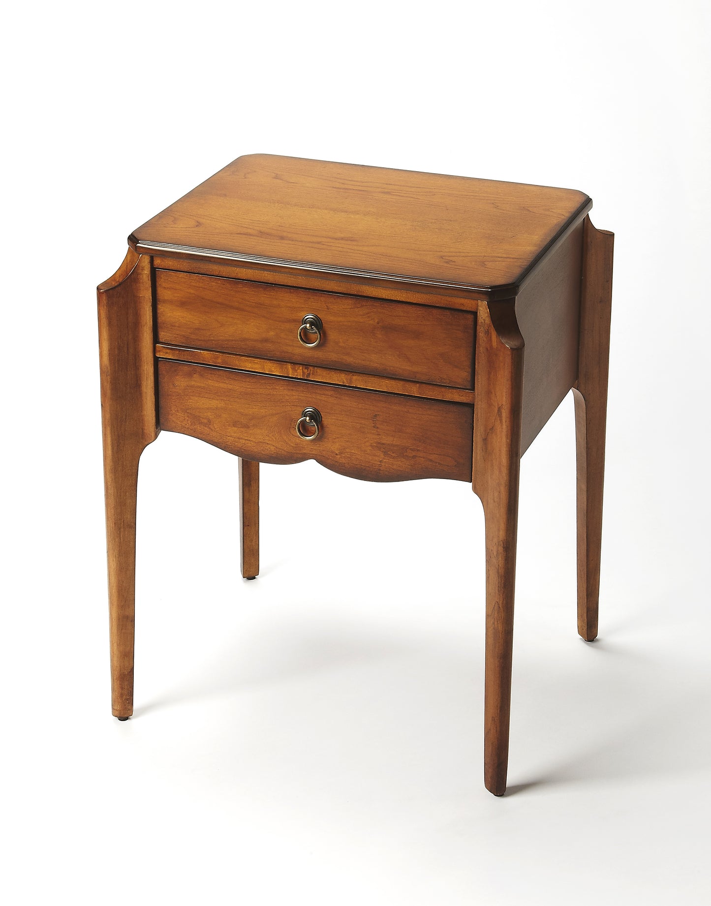 Butler Specialty Company Wilshire 22 in. W Rectangular Wood 2 Drawer End Table, Medium Brown