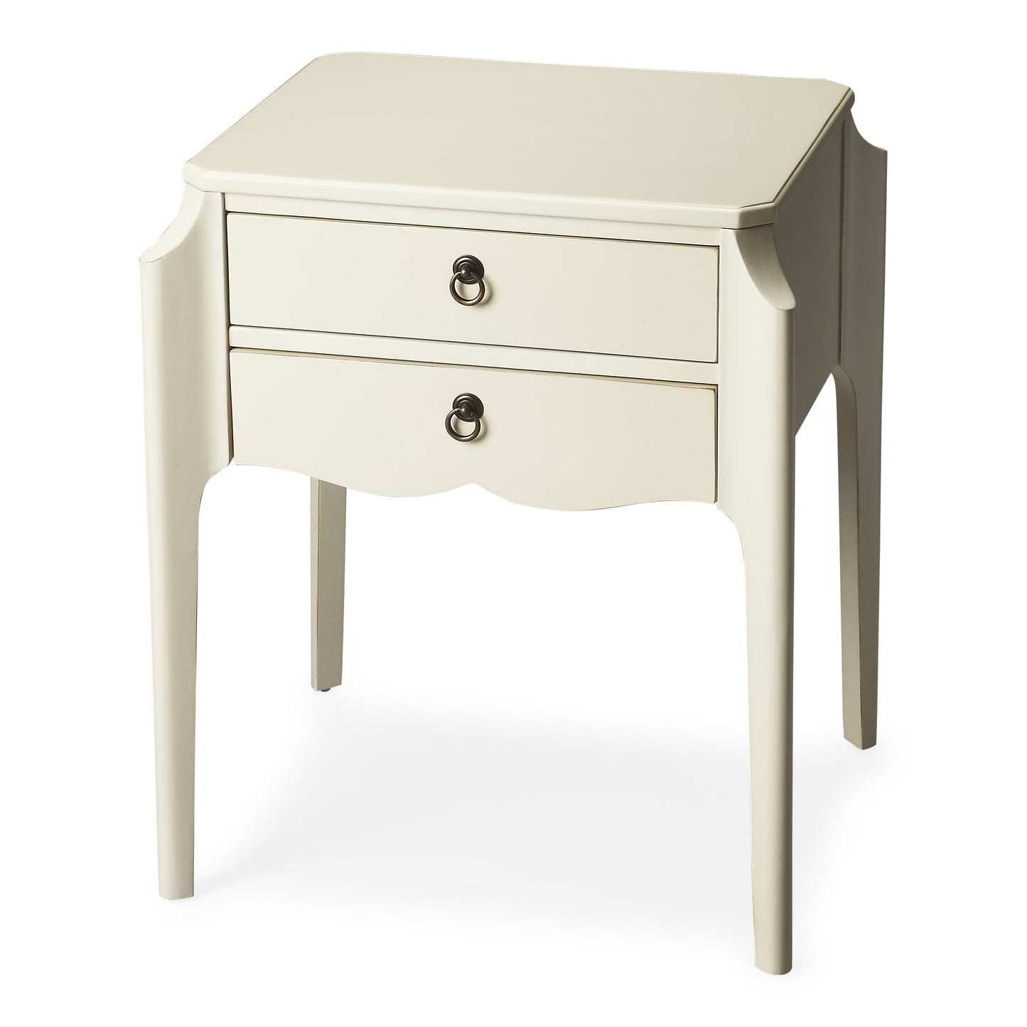 Butler Specialty Company Wilshire 22 in. W Rectangular Wood 2 Drawer End Table, Smooth White