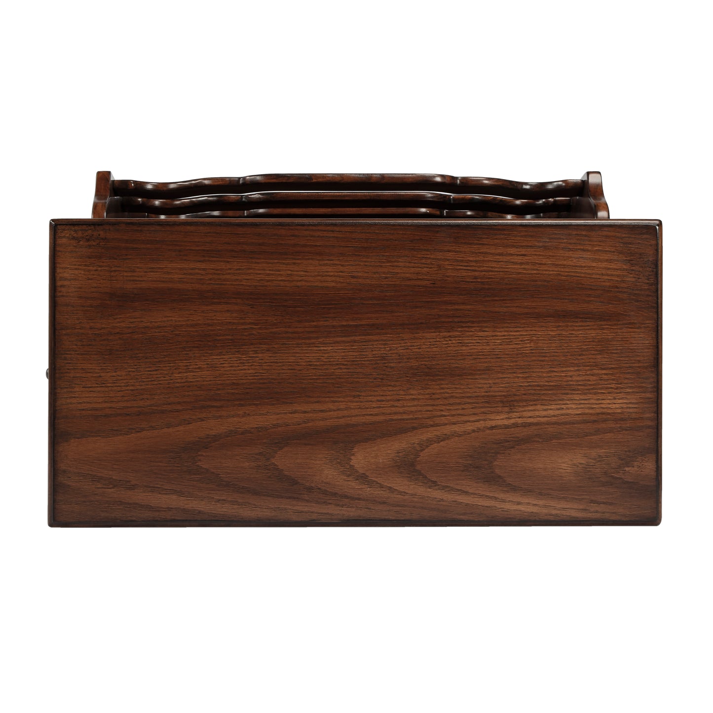 Butler Specialty Company Gregory 14.5 in. W Rectangular Wood Storage Side Table with Magazine Holder and Pull-Out Tray, Medium Brown