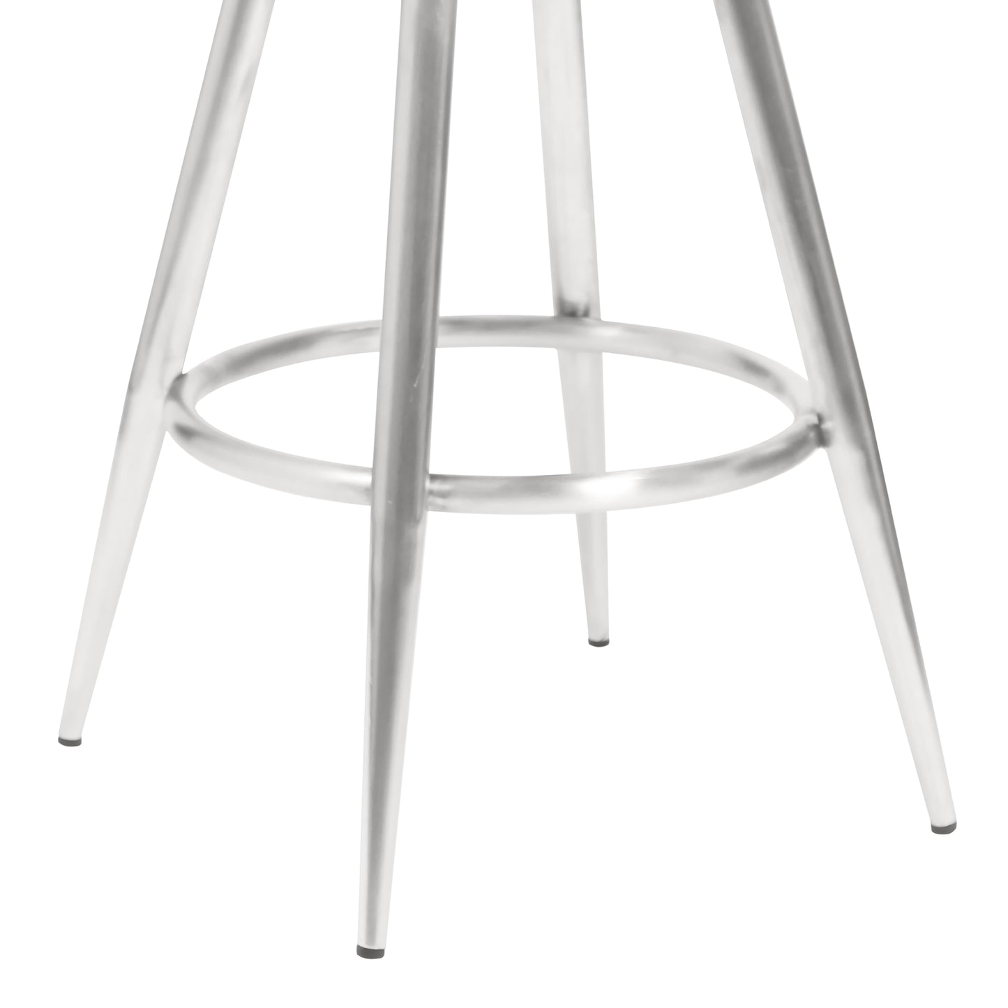Amador 26" Counter Height Barstool in Brushed Stainless Steel and Vintage Gray Faux Leather