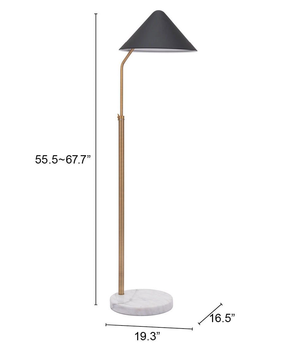 Pike Floor Lamp Black & White