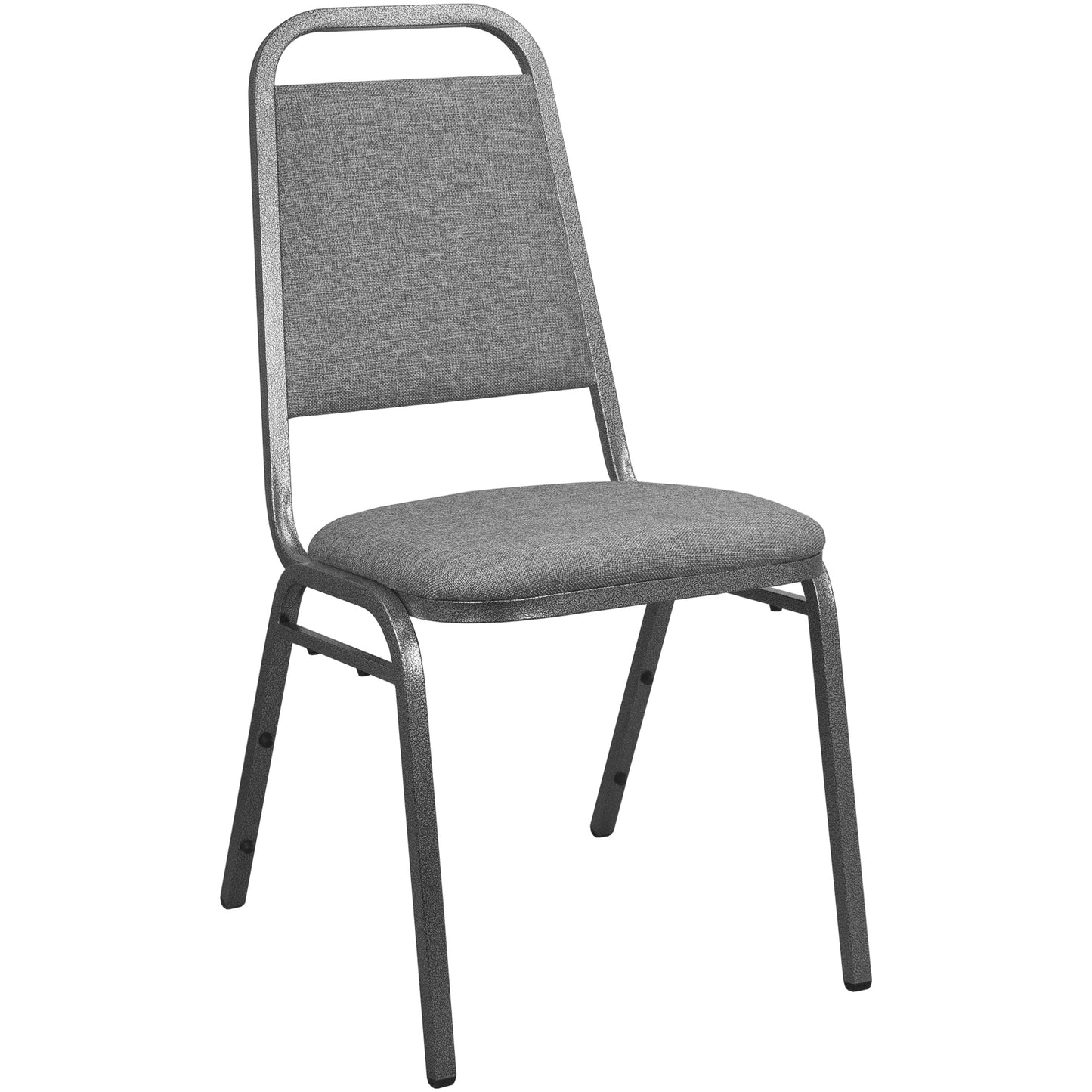 Lauren Advantage Charcoal Gray Fabric-Padded Banquet Stackable Chairs Charcoal Gray Fabric/Silver Vein Frame