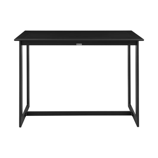 Grand Outdoor Patio Counter Height Dining Table in Black Aluminum