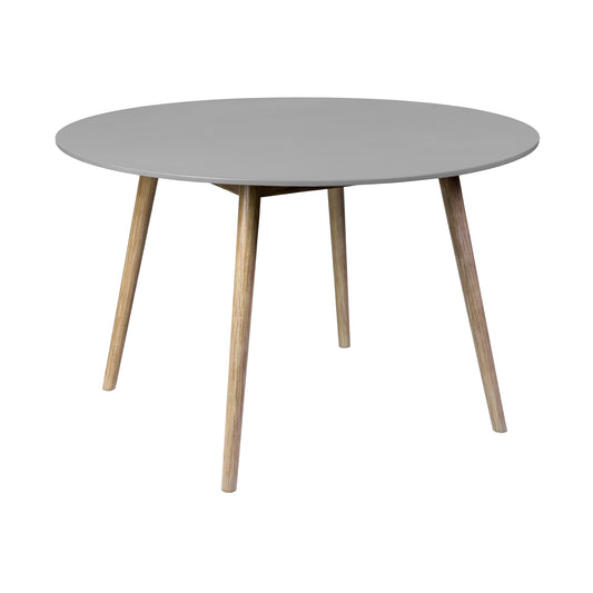 Sydney Outdoor Patio Round Dining Table in Light Eucalyptus and Gray Stone