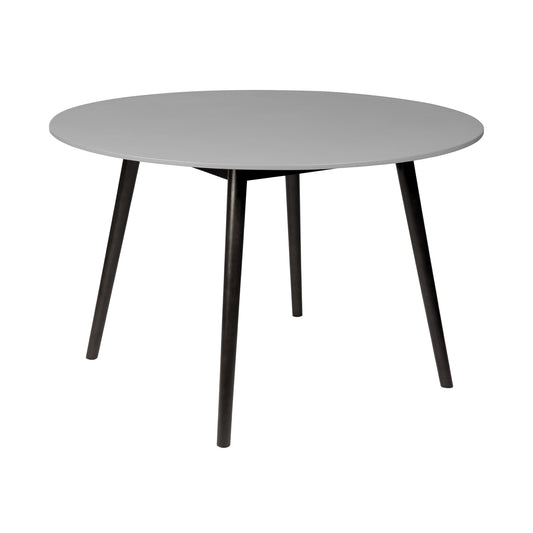 Sydney Outdoor Patio Round Dining Table in Dark Eucalyptus and Gray Stone