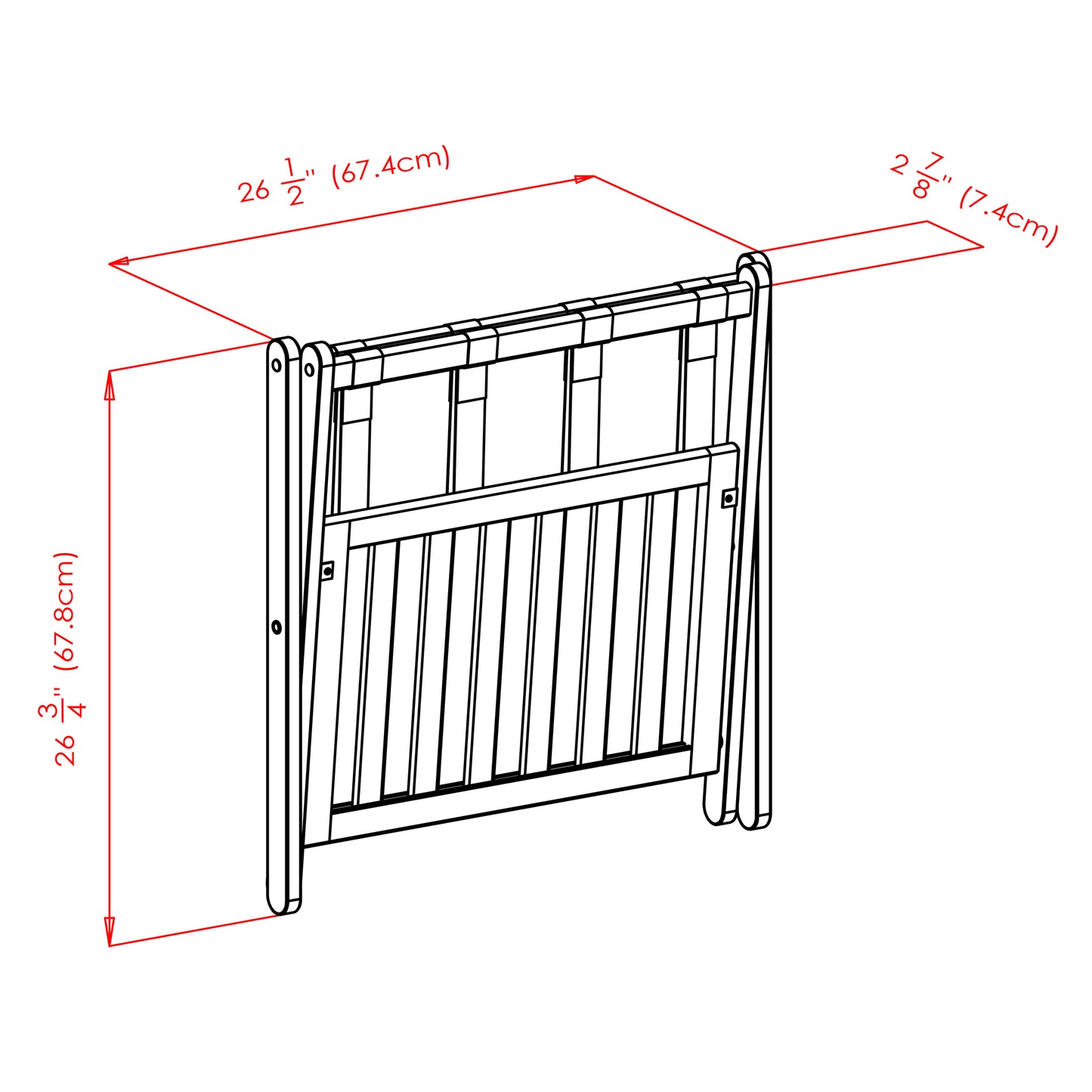 Reese Luggage Rack with Shelf, White