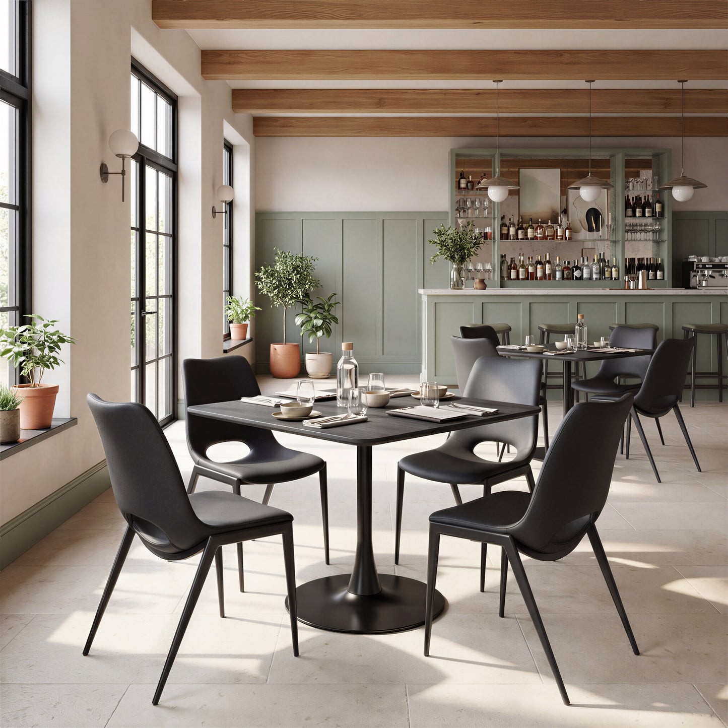Desi Armless Dining Chair (Set of 2) Black - 8