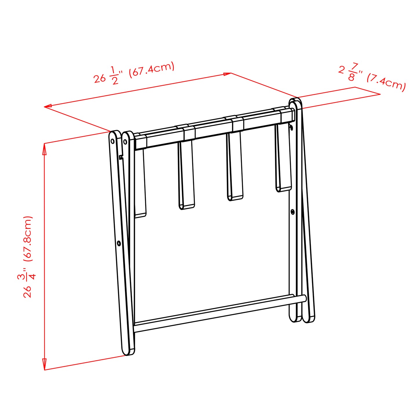 Dora Luggage Rack with Fabric Basket, Espresso