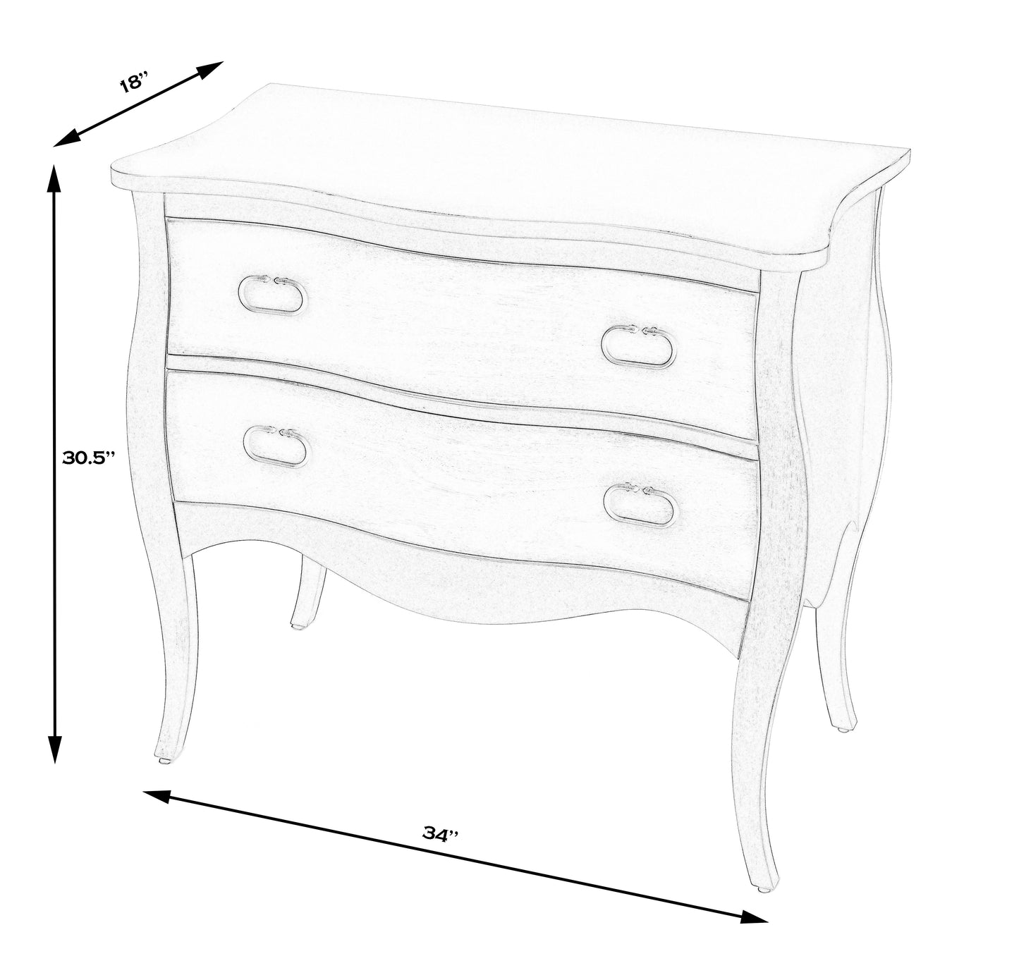 Rochelle 2 Drawer Chest in Gray 9307329