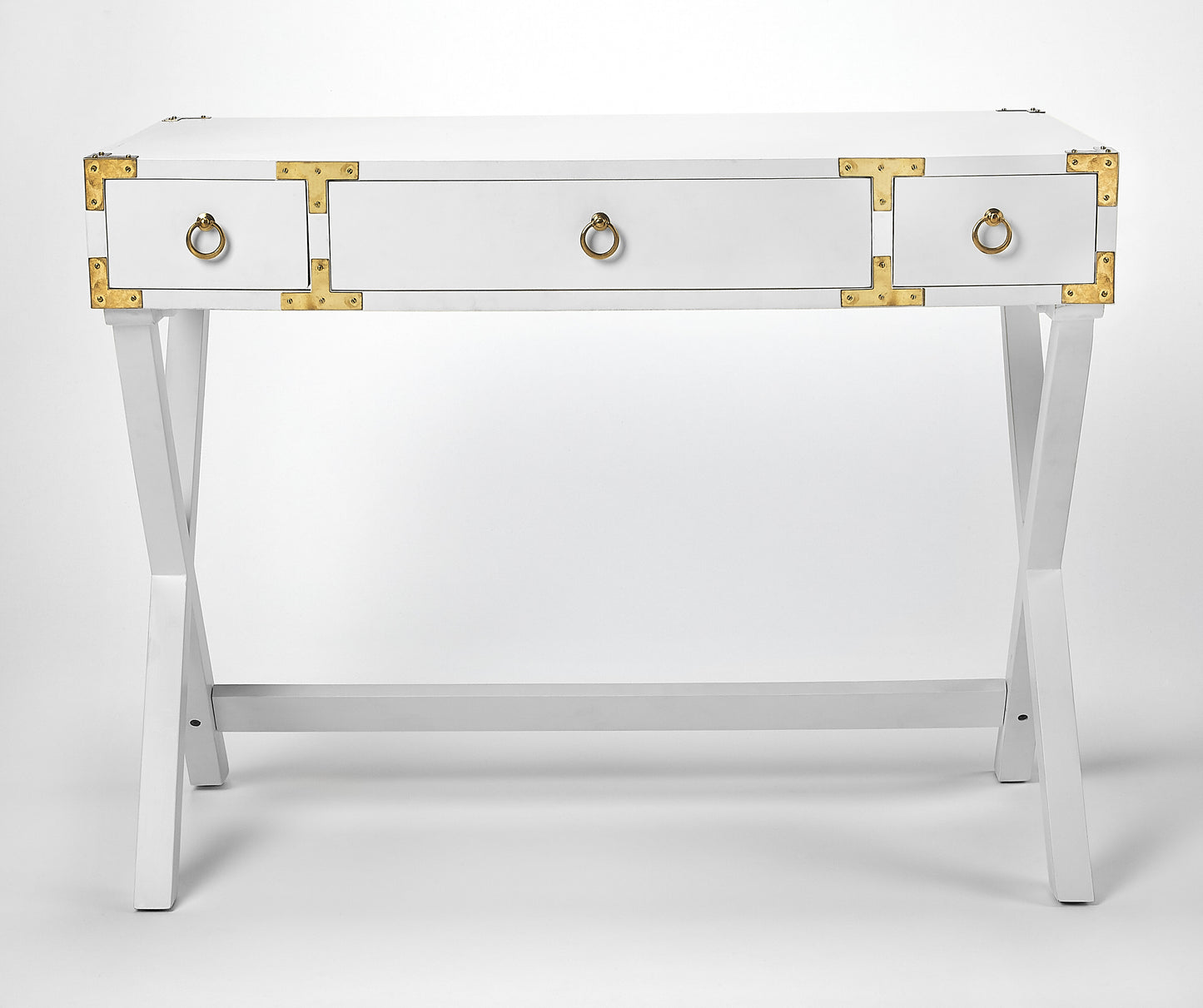 Forster Campaign Writing Desk in White 9341304
